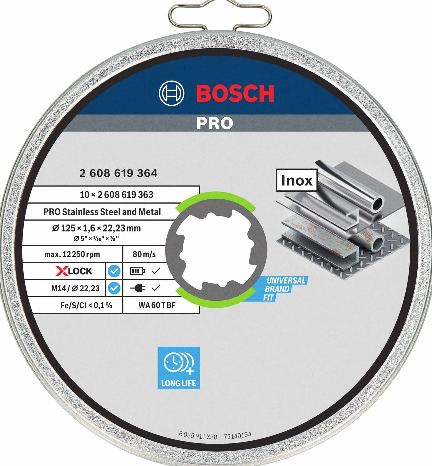 Bosch Tarcza do cięcia Inox X-LOCK Ø 125 mm do stali nierdzewnej