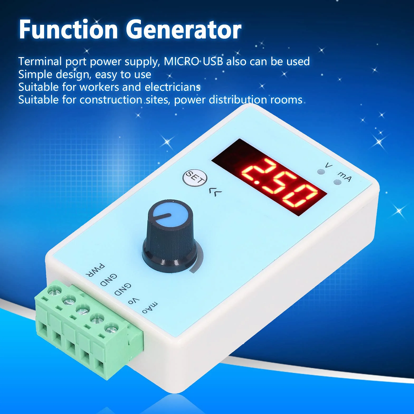 Eujgoov Generator sygnału analogowego 0-10 V 2-10 V 0-20mA 4-20mA USB