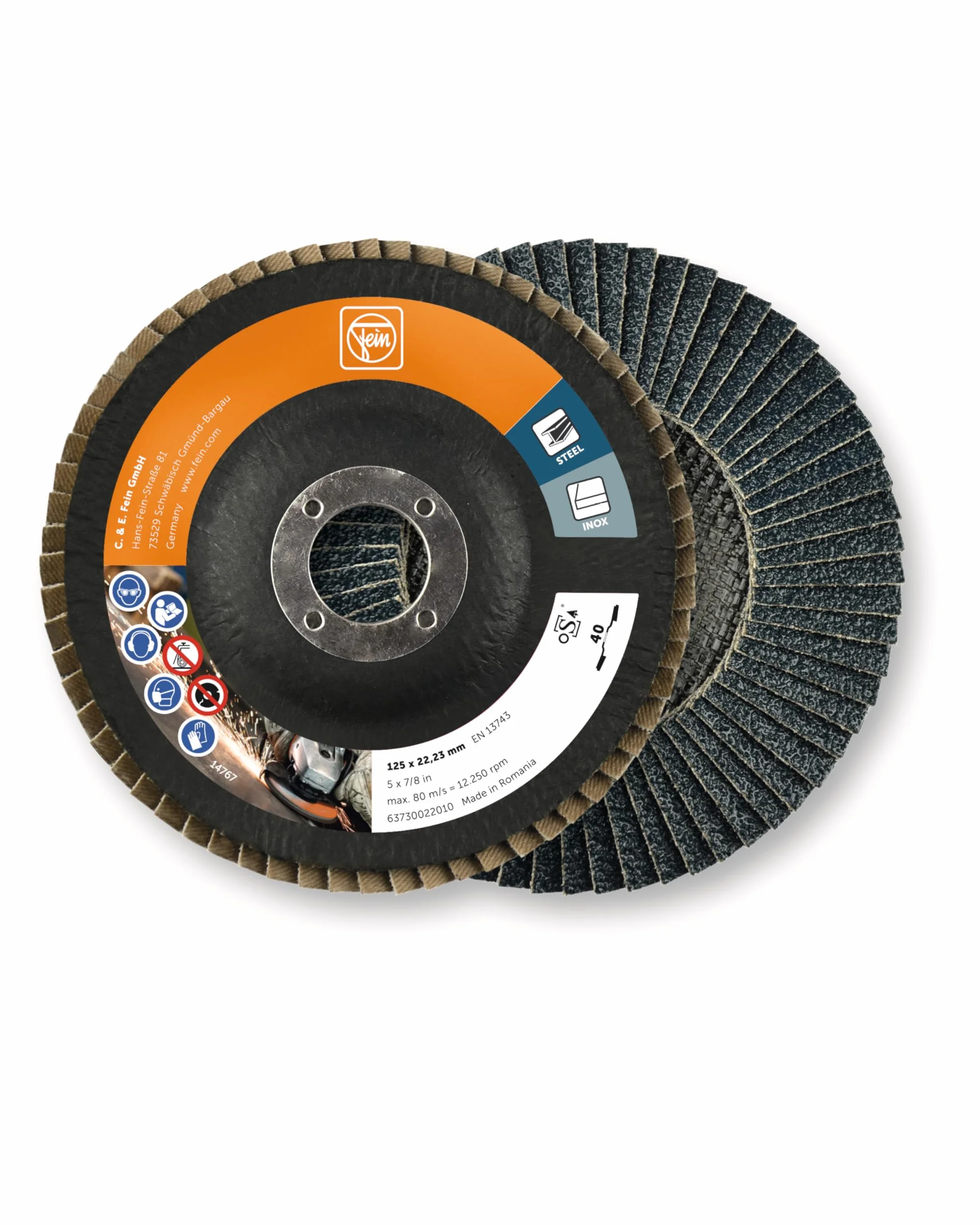 Fein Tarcza szlifierska wachlarzowa 125 mm ziarno 40 10 sztuk