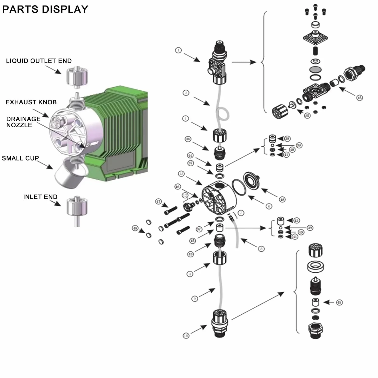 Pompa dozująca kwasowa, elektromagnetyczna pompa membranowa, 220 V, automatyczny elektromagnetyczny sprzęt dozujący, pompa ilościowa (1,08 l/h)