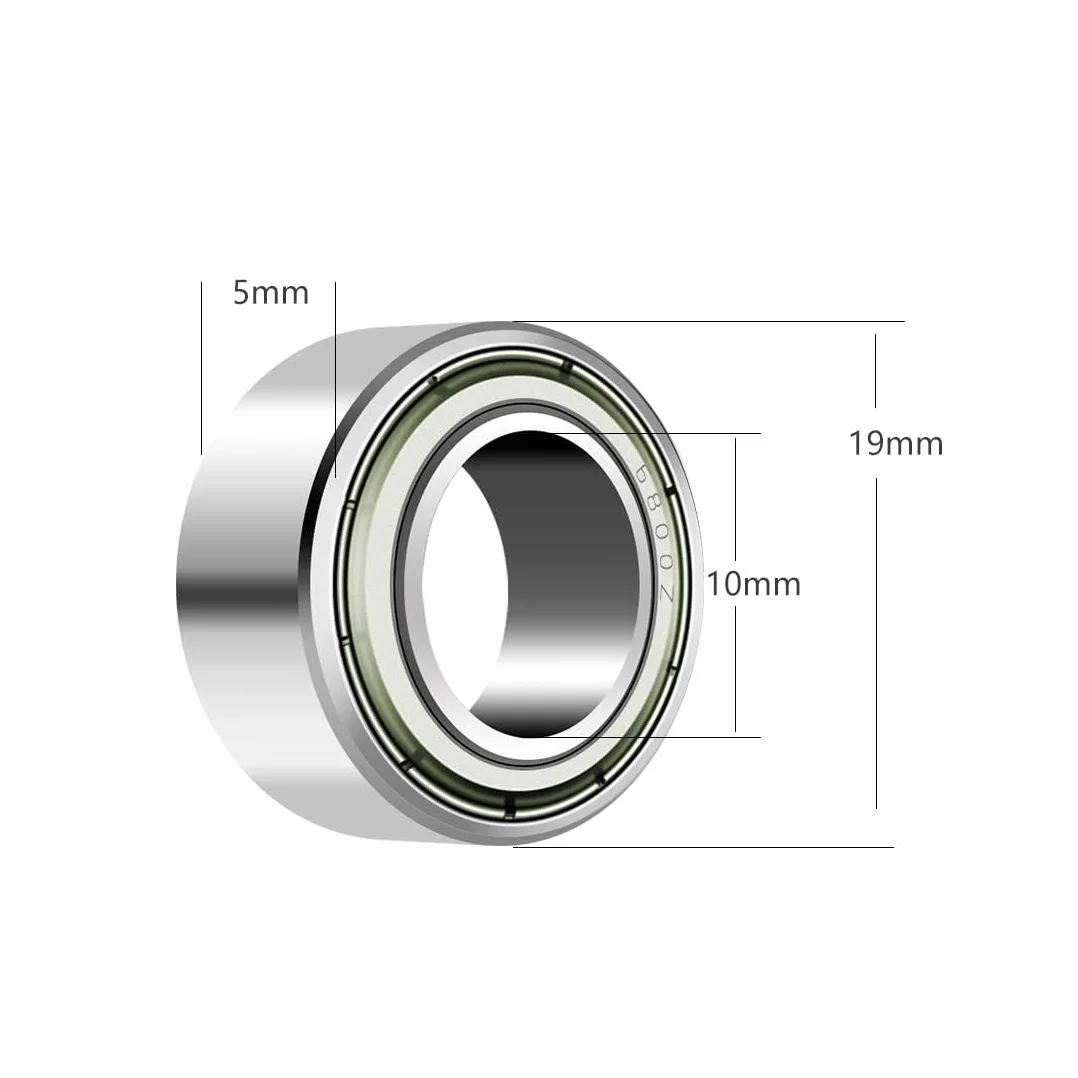 10 sztuk 6800 ZZ Łożyska kulkowe 10 mm x 19 mm x 5 mm, wstępnie nasmarowane, podwójne uszczelnienie, łożyska kulkowe zwykłe 6800ZZ