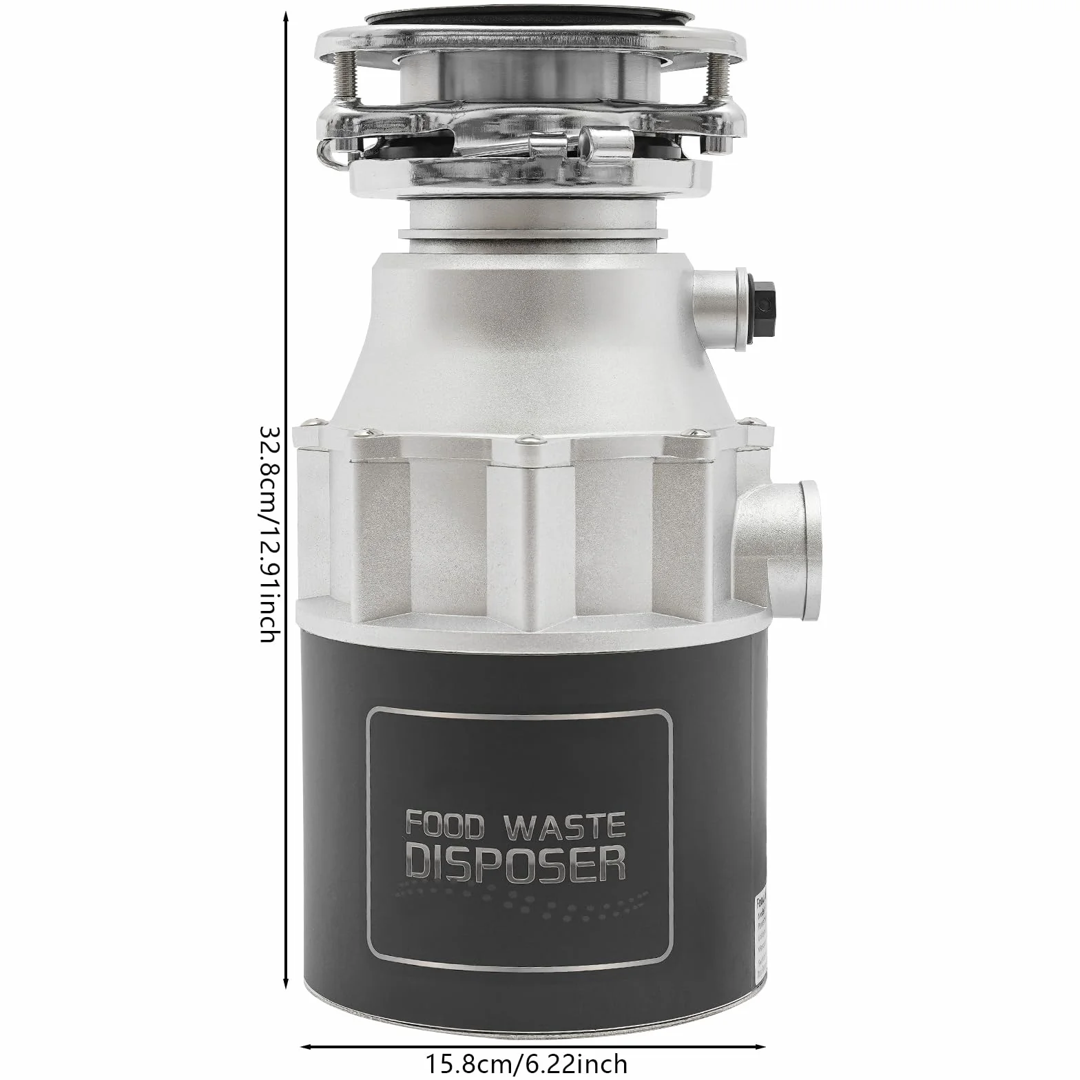 MINRS Rozdrabniacz do odpadów kuchennych, 560 W, z włącznikiem powietrza, 3600 obr./min, 1,15 l, odpady żywnościowe, młynek do zlewu, rozdrabniacz odpadów