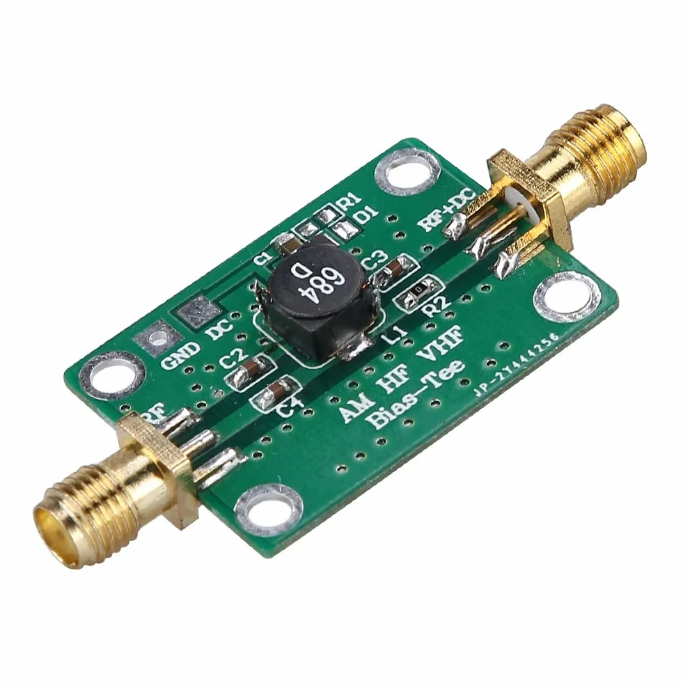 ASHATA Bias Tee obwód zasilający wzmacniacz szerokopasmowy, wzmacniacz szerokopasmowy RF koncentryczny zasilający trójnik 25k-100MHz dla radia HAM RTL SDR LNA, do komunikacji światłowodowej, sterowniki modulacji optycznej