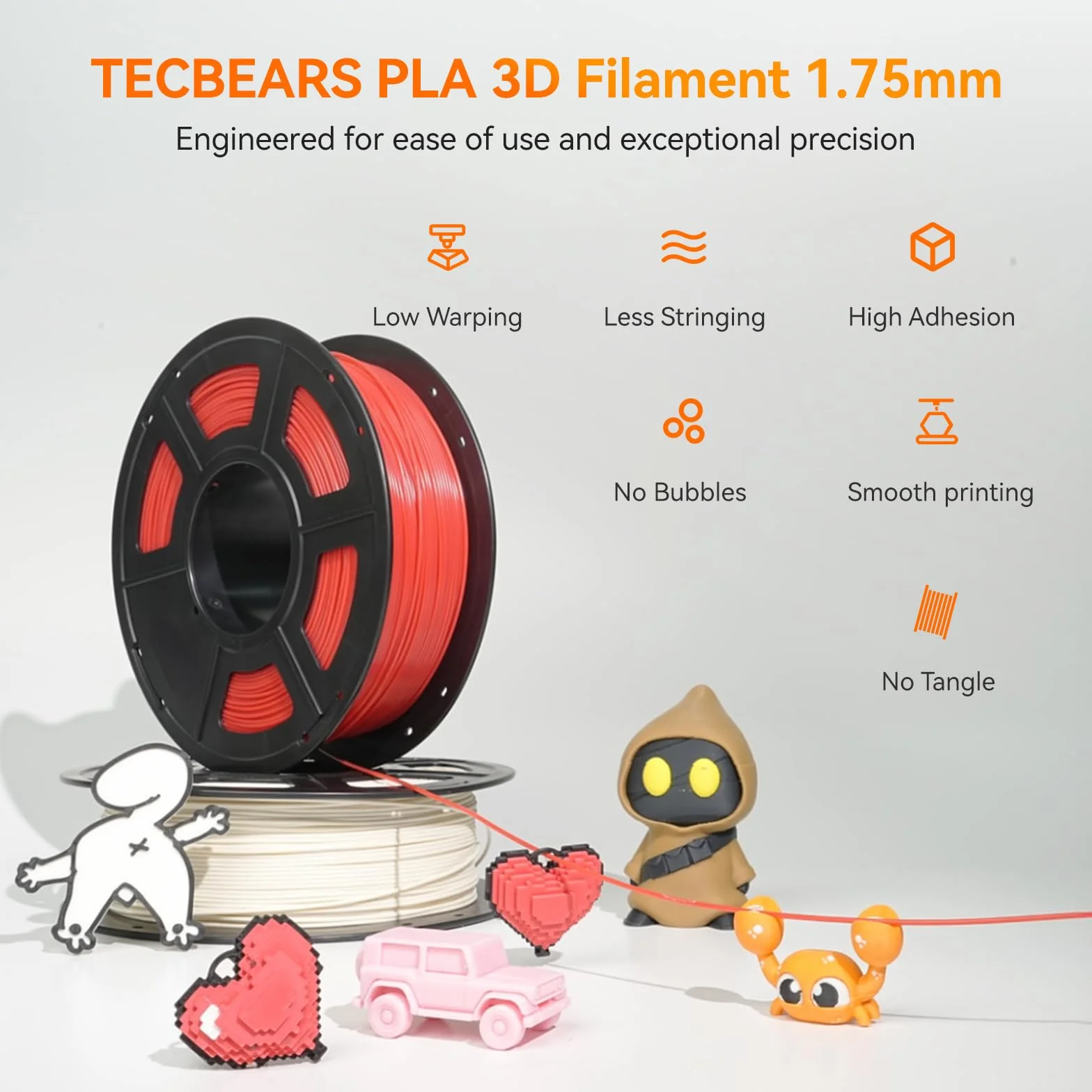 TECBEARS PLA Multicolor Bundle filament 1,75 4 kg do drukarki 3D błękitny cytrynowy żółty błyszczący pomarańczowy oliwkowy zielony