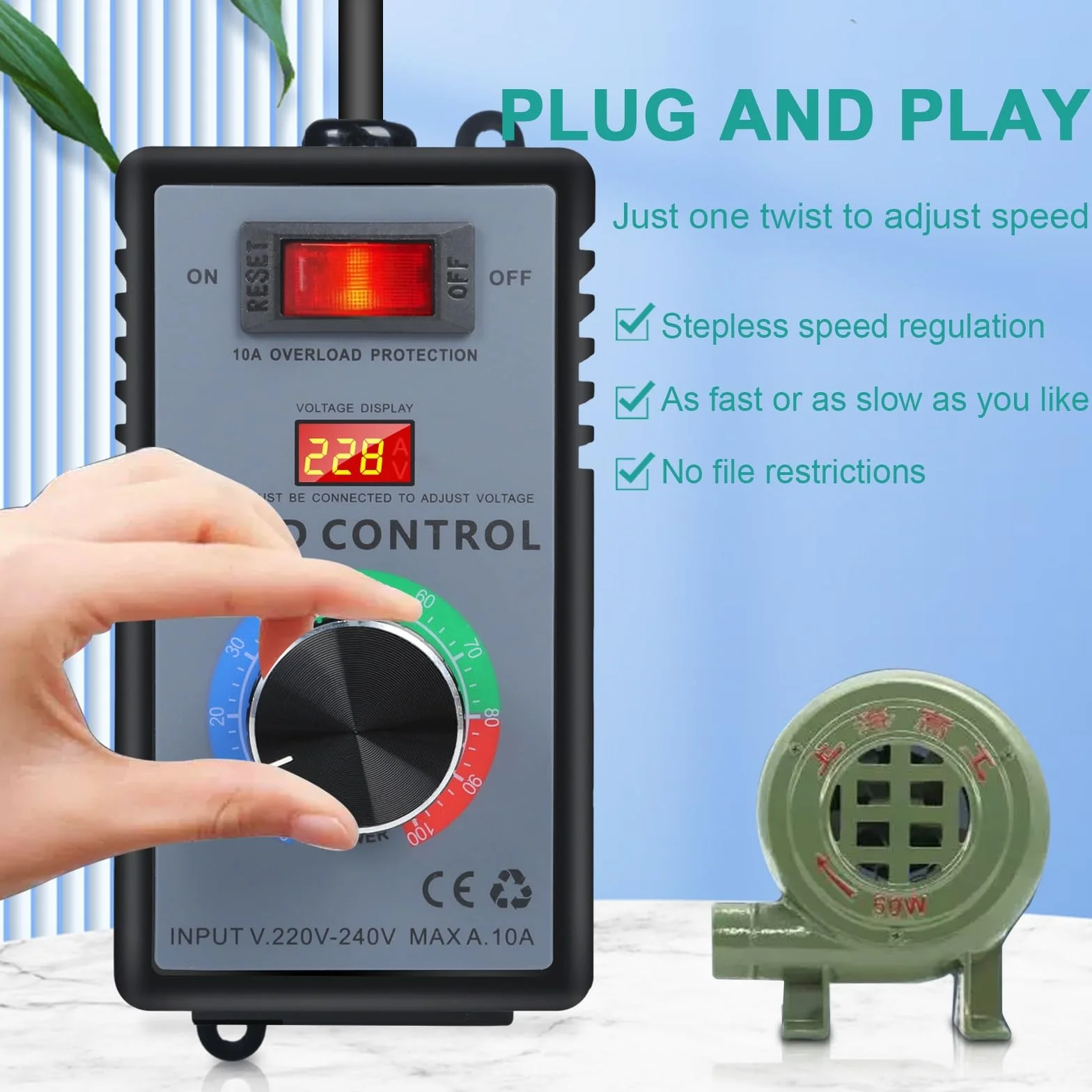 Jadeshay Regulator napięcia SCR 4000W AC220V elektroniczny regulator prędkości wentylatora silnika