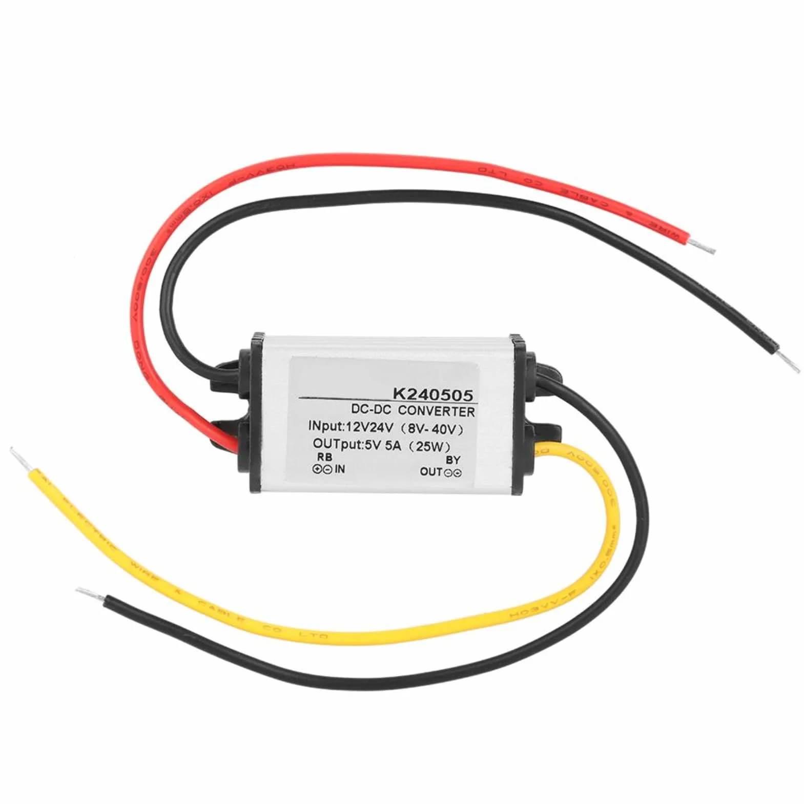 Jadeshay Konwerter prądu stałego, konwerter prądu stałego 12 V/24 V na 5 V, zasilacz 5 A, zmieniacz napięcia konwertera mocy samochodowej, moduł zasilacza regulatora napięcia wysokowydajnego