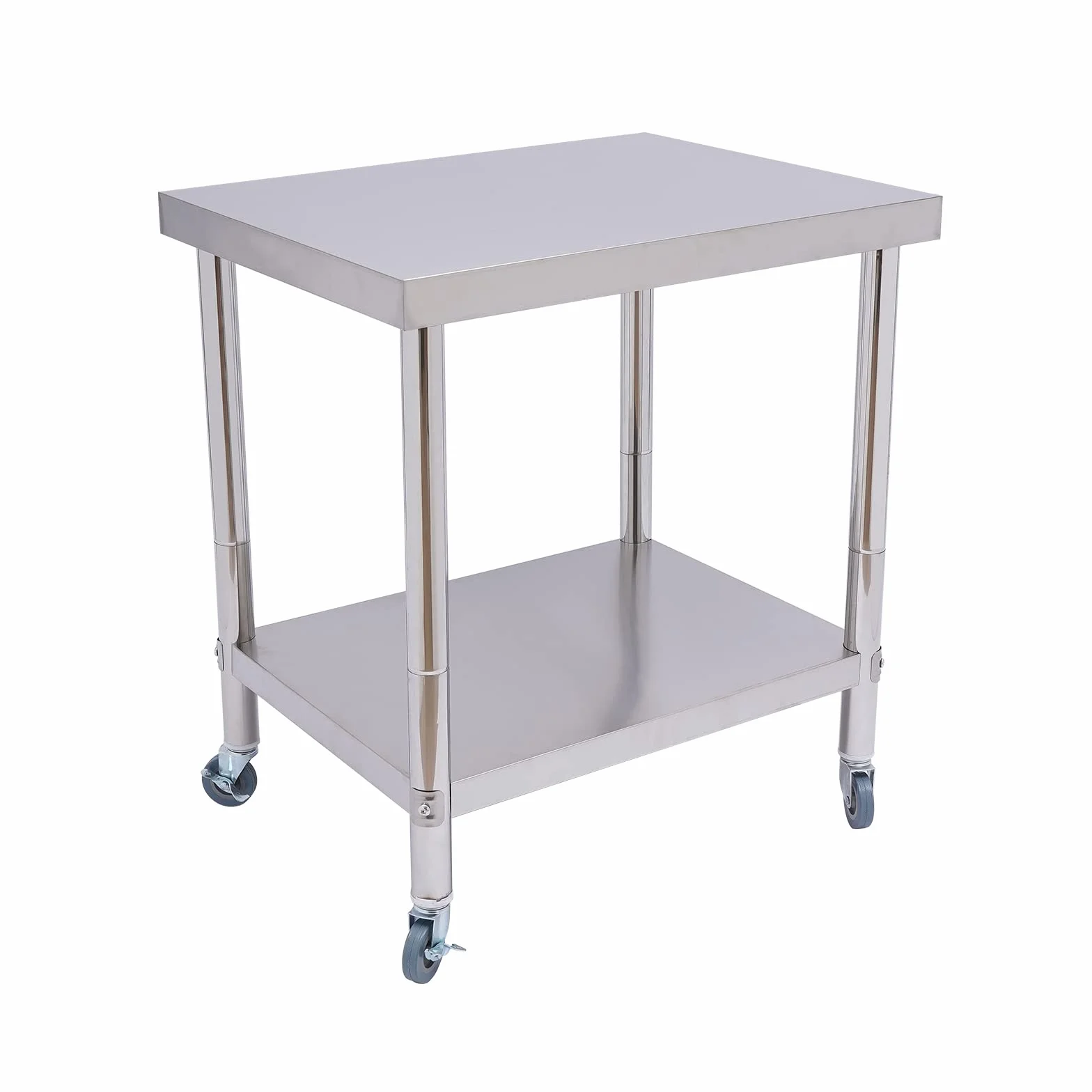 Stół ze stali nierdzewnej do przygotowania i pracy, 76 x 60 x 85 cm, stół kuchenny ze stali nierdzewnej, stół roboczy do cateringu, 300 kg, do obciążenia, stół do przygotowywania żywności, komercyjny