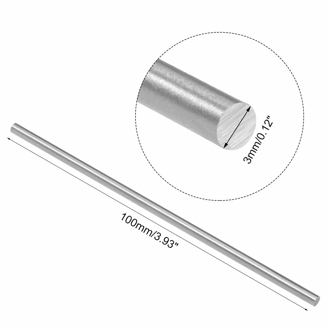 sourcing map 5 szt. pręt okrągły ze stali, 3 mm HSS, nóż tokarski, wiertarka, miniaturowa oś, kołek cylindryczny DIY, narzędzie 100 mm długości