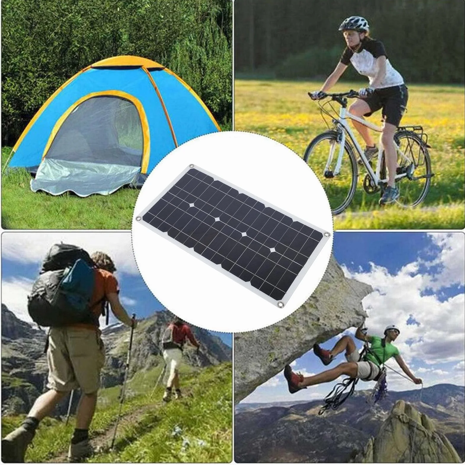 Zestaw paneli słonecznych 100 W 12 V z kontrolerem ładowania 20 A 12 V/24 V do kampera