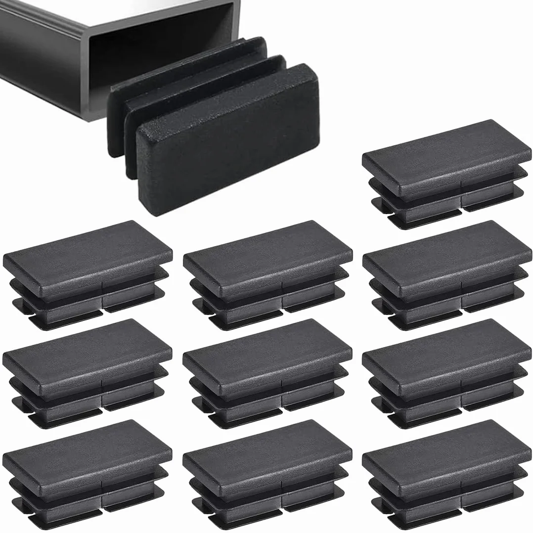 10 sztuk 40 x 20 mm zaślepki lamelowe, wysokiej jakości osłona rury polietylenowej, wkładki do rur metalowych, krzesła, sofy, stoły, półki, czarne