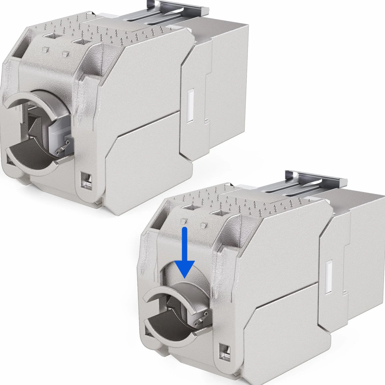 3-portowe gniazdo sieciowe CAT 7 podtynkowe RAL9010 + 3x Keystone RJ45 LAN Ethernet STP 10 Gbit/s czysta biel