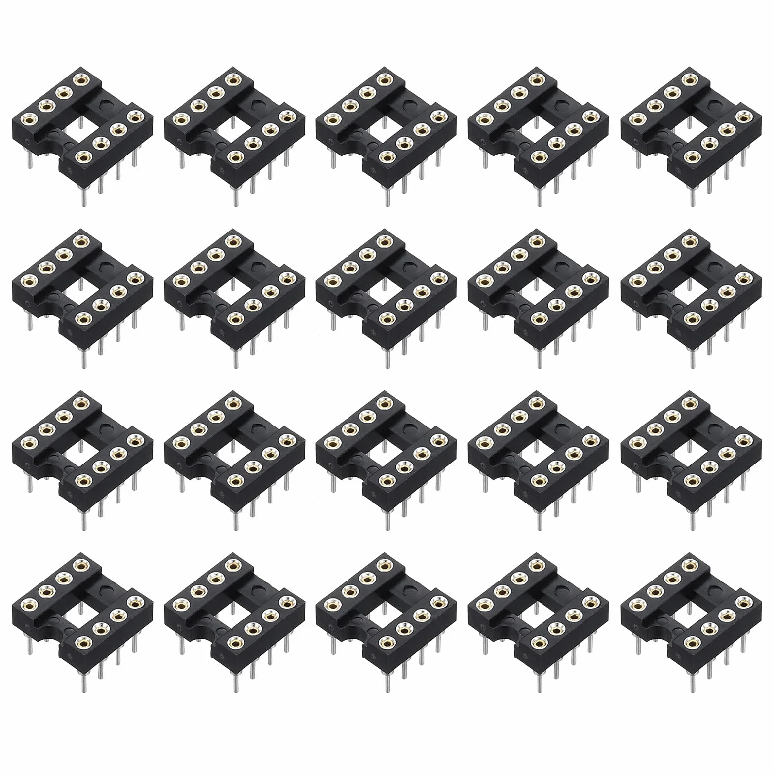 QUARKZMAN 30 sztuk DIP IC Chip Socket Adapter 8 Pin IC Asortyment Kit 2,54 mm/0,1" Pitch do projektu Breadboard, PCB Design