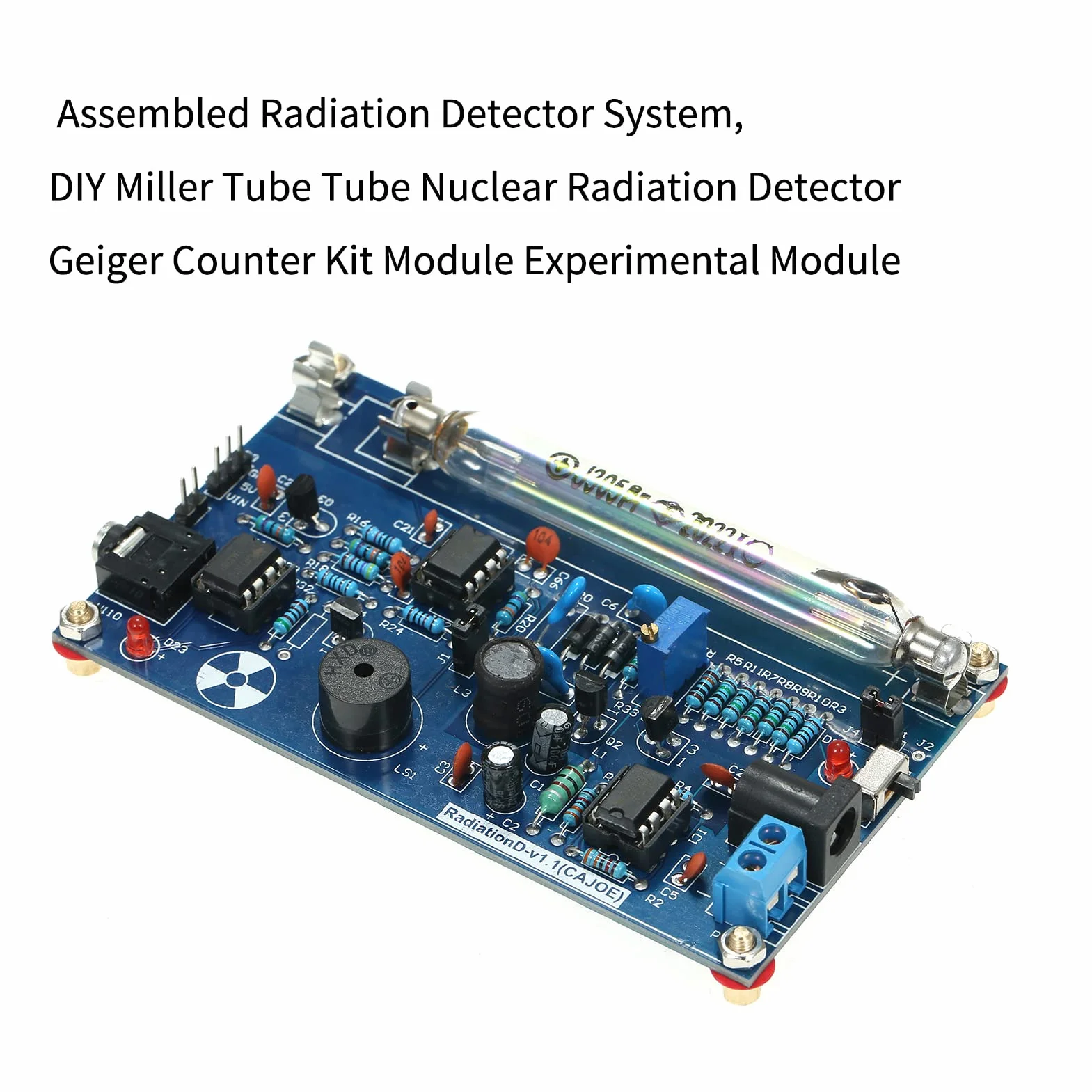 Zmontowany system detektora promieniowania, "zrób to sam" Miller Tube Nuclear Radiation Detector Geigera, Counter Kit moduły moduły eksperymentalne