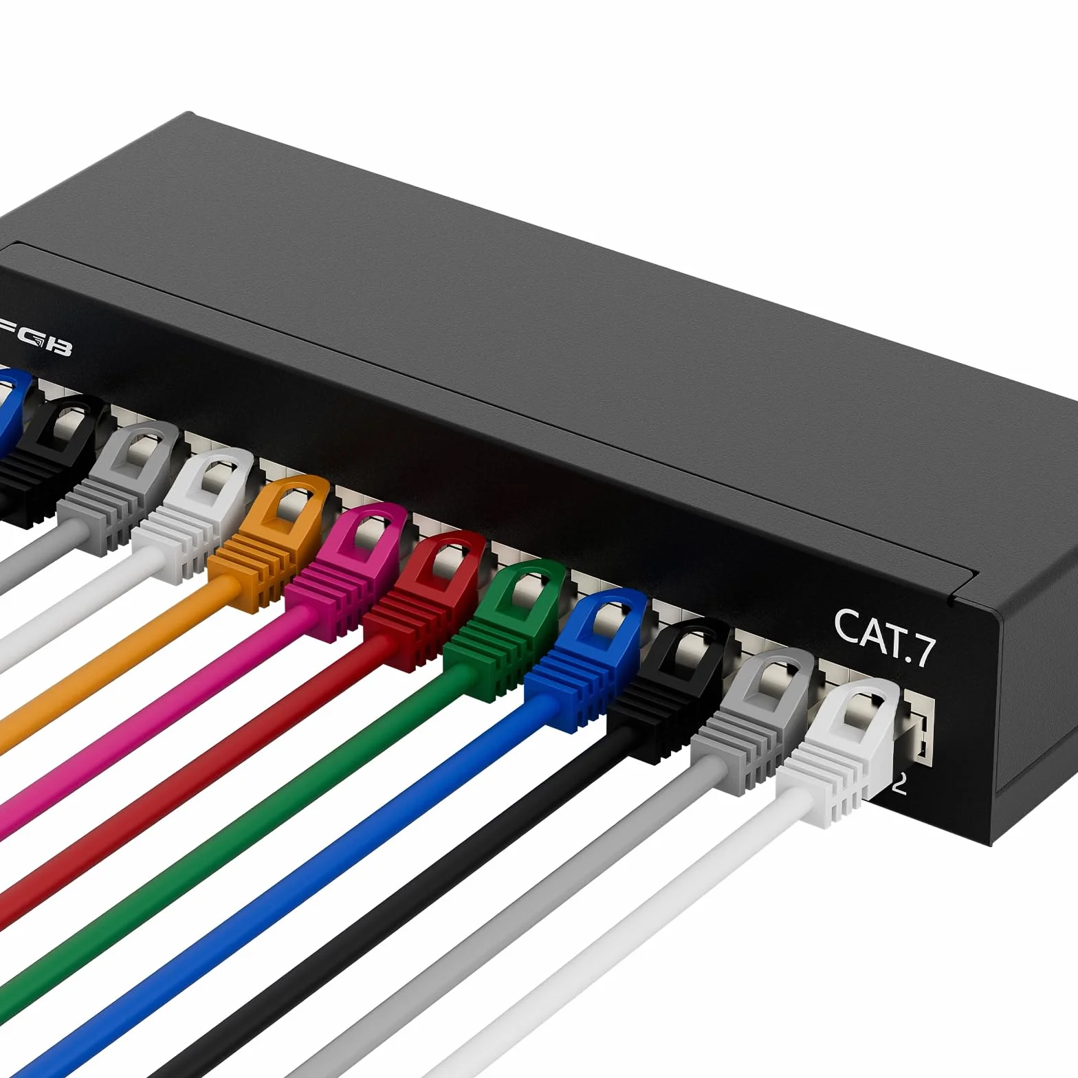 FGB CAT 7 Patchpanel panel dystrybucyjny 12-portowy - montaż stołowy/na ścianie/na biurko ekranowany 12X gniazdo RJ45 - LSA panel dystrybucyjny dla przełącznika sieciowego Gigabit