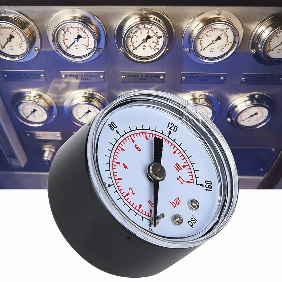 Manometr Wody Manometr Powietrza 10 Bar Manometr 1/8 "BSPT Gwint do Wody do Powietrza do Oleju(0-160psi, 0-11bar)