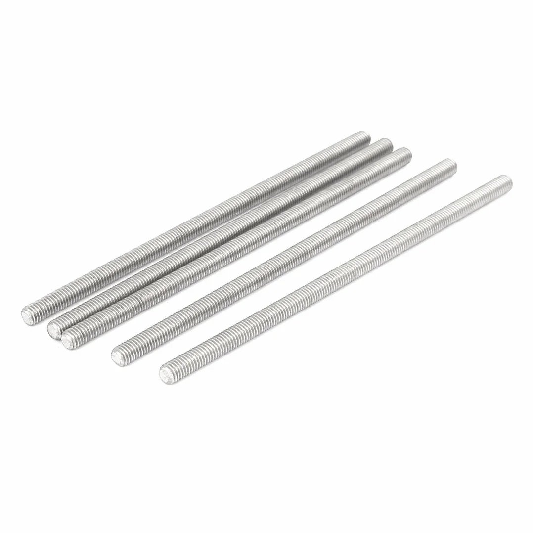 Sourcingmap M5 x 120 mm stal nierdzewna 304 w pełni gwintowane pręty prętowe sprzęt 5 szt