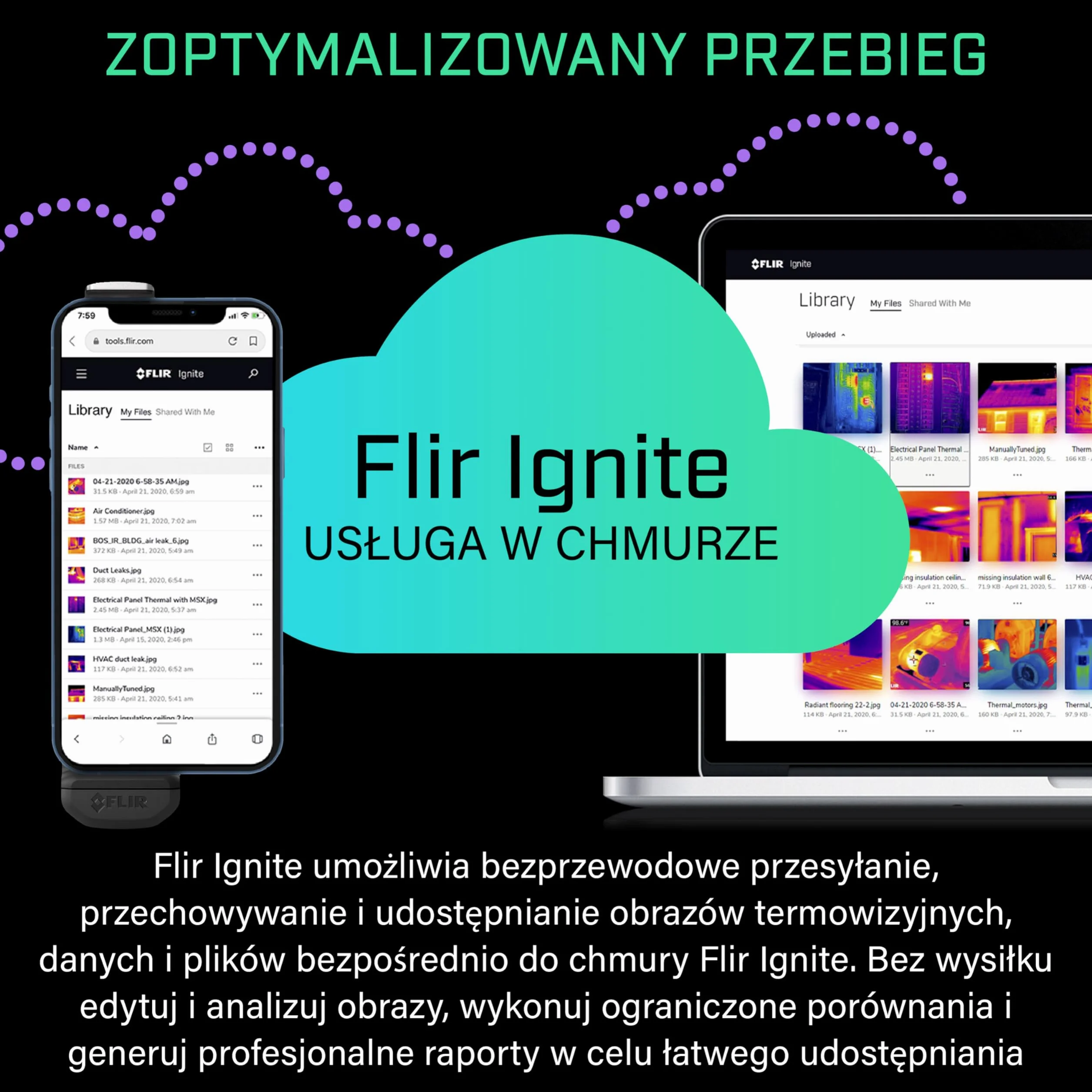 FLIR EDGE Pro Bezprzewodowa Kamera Termowizyjna Bluetooth 320x240 Superrozdzielczość iOS Android