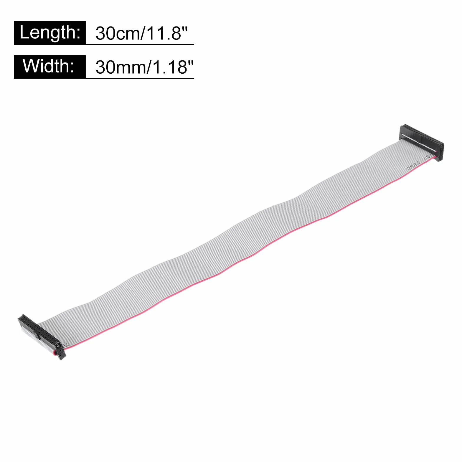 QUARKZMAN IDC 30-biegunowy płaski kabel taśmowy, 2,0 mm Pitch FC do wtyczki FC, długość 30 cm, szary przewód zworkowy do komputera LED wyświetlacza DVD, 2 sztuki