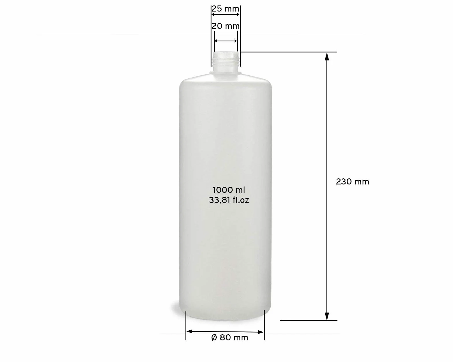 Butelki plastikowe HDPE 1000 ml z czarnymi nakrętkami odporne na żywność i chemikalia