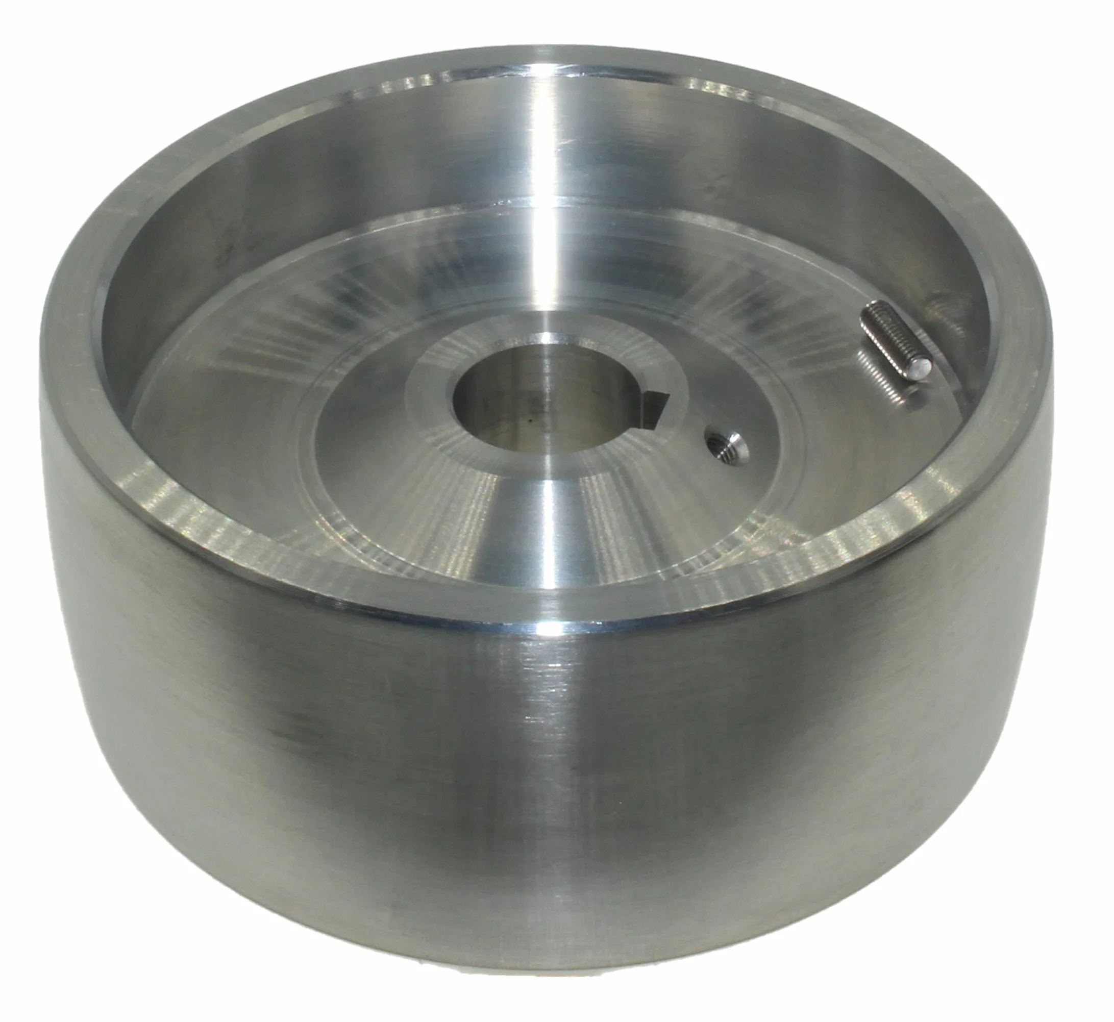 Koło napędowe do szlifierki taśmowej CNC, średnica 130 mm, szerokość 55 mm, otwór 24 mm, wyprodukowano w UE (napęd 130-24)