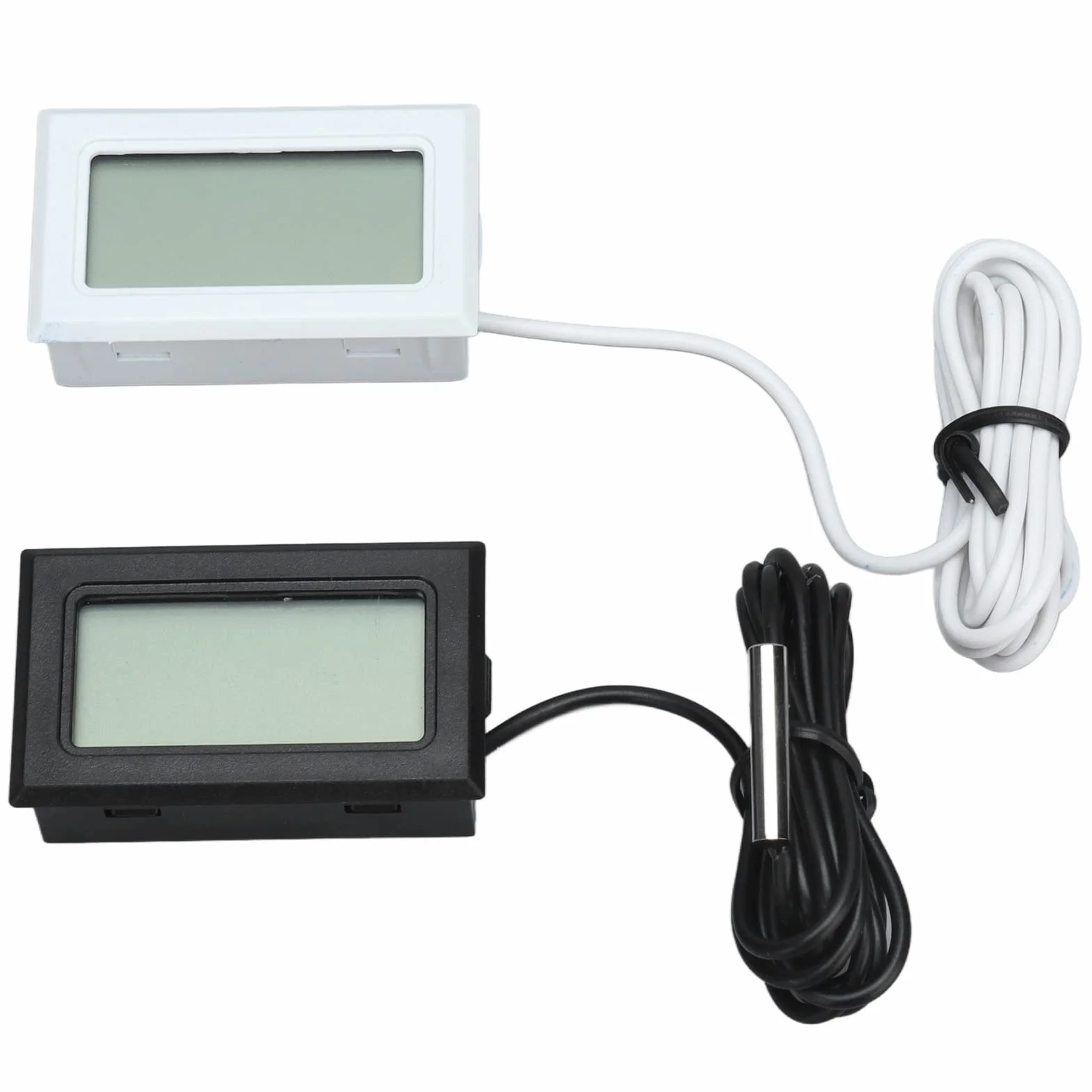 2 szt. Elektroniczny Termometr Cyfrowy Wodoodporny Miernik Temperatury Sondy z Wyświetlaczem do Wykrywania Pod wodą -50 ℃ ~ 110 ℃ (czarny biały)
