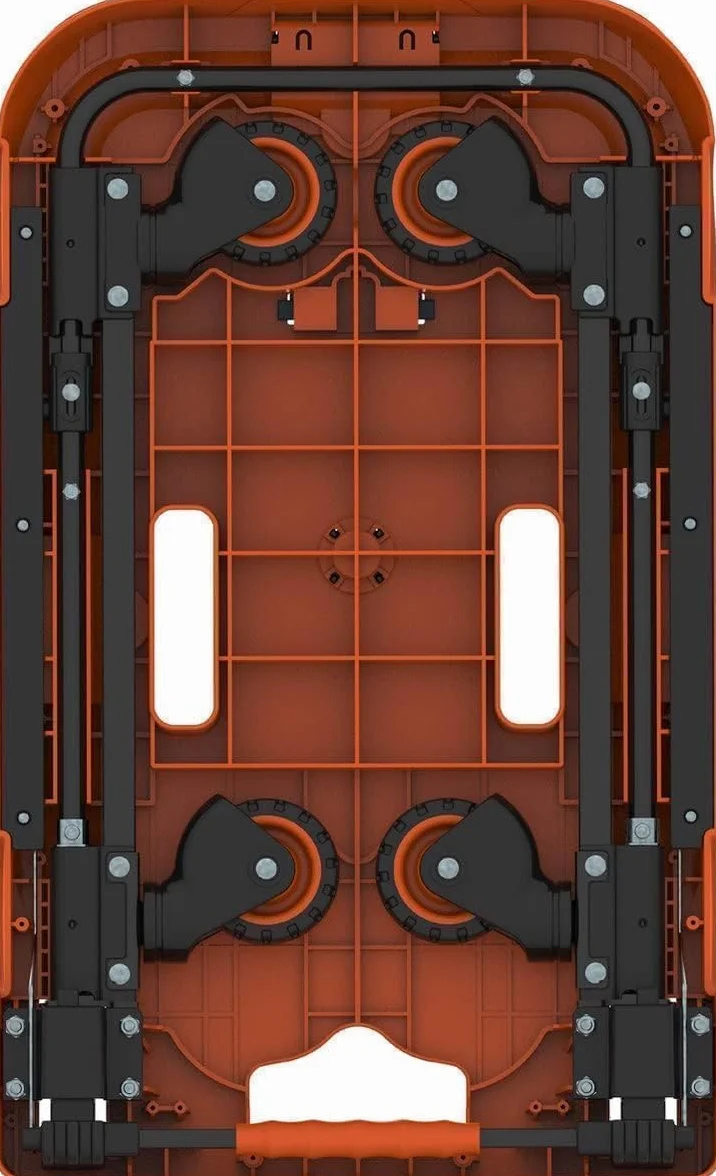 Black + Decker składany wózek transportowy – maks. 90 kg – uchwyt z regulacją wysokości – 61,4 x 37 x 3 x 89,4 cm – pomarańczowy