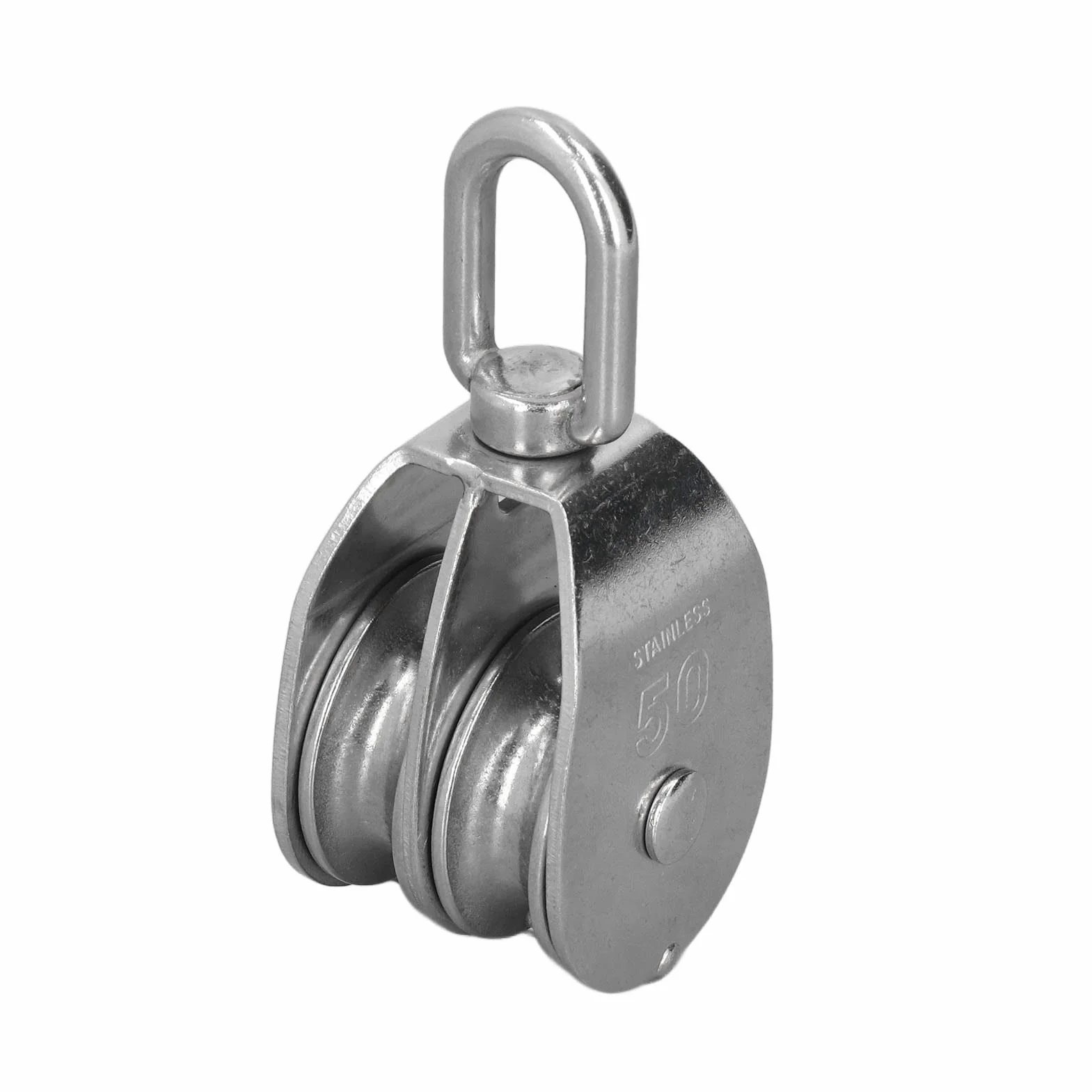 Podwójne Koło Pasowe ze Stali Nierdzewnej 304 50 mm 2,0 Cala 400 kg do Podnoszenia Łodzi