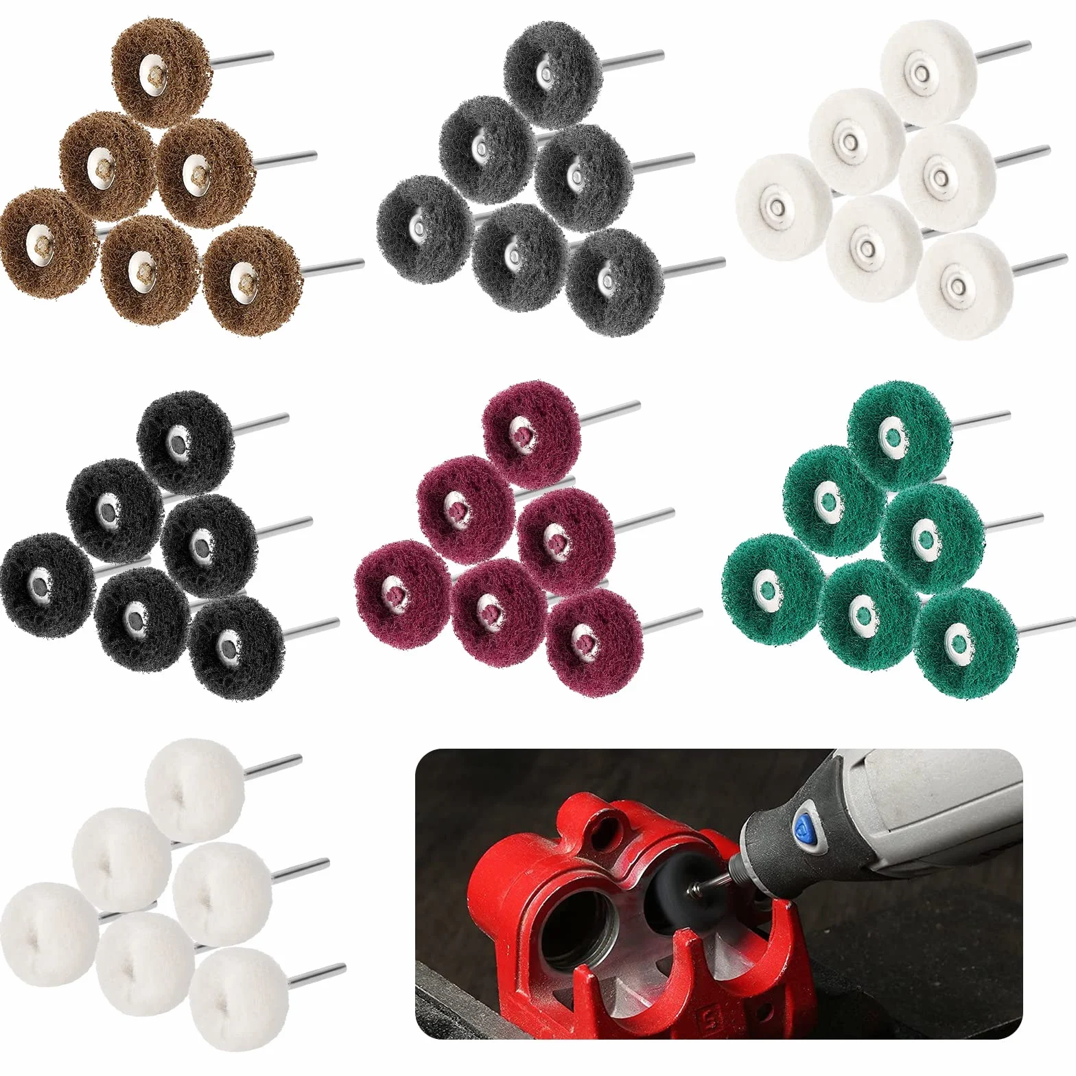 ścierne tarcze polerskie 25 mm 140 sztuk ziarnistość 80/150/240/320/600/800/1000 do narzędzi obrotowych Dremel