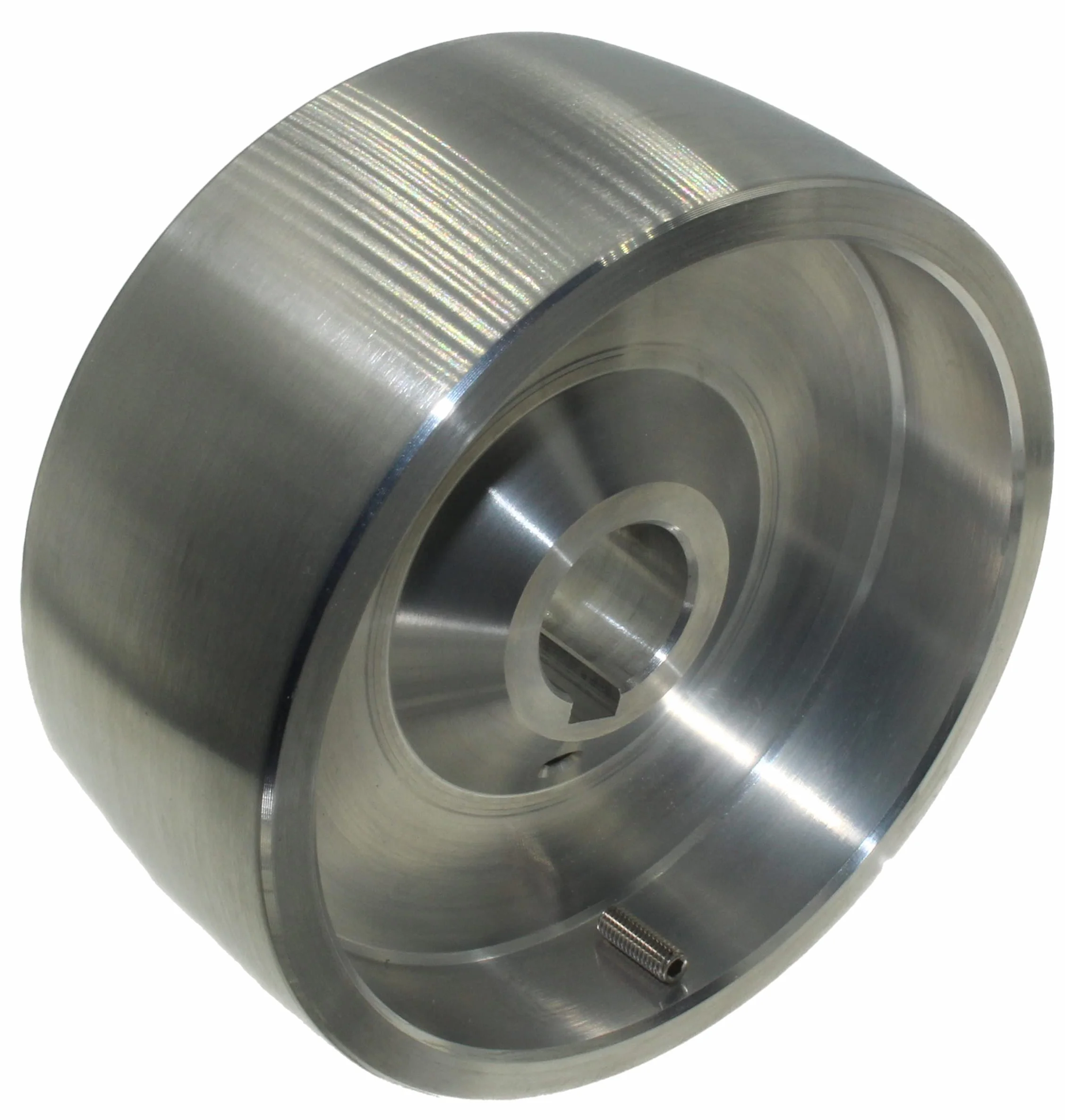 Koło napędowe do szlifierki taśmowej CNC, średnica 130 mm, szerokość 55 mm, otwór 24 mm, wyprodukowano w UE (napęd 130-24)