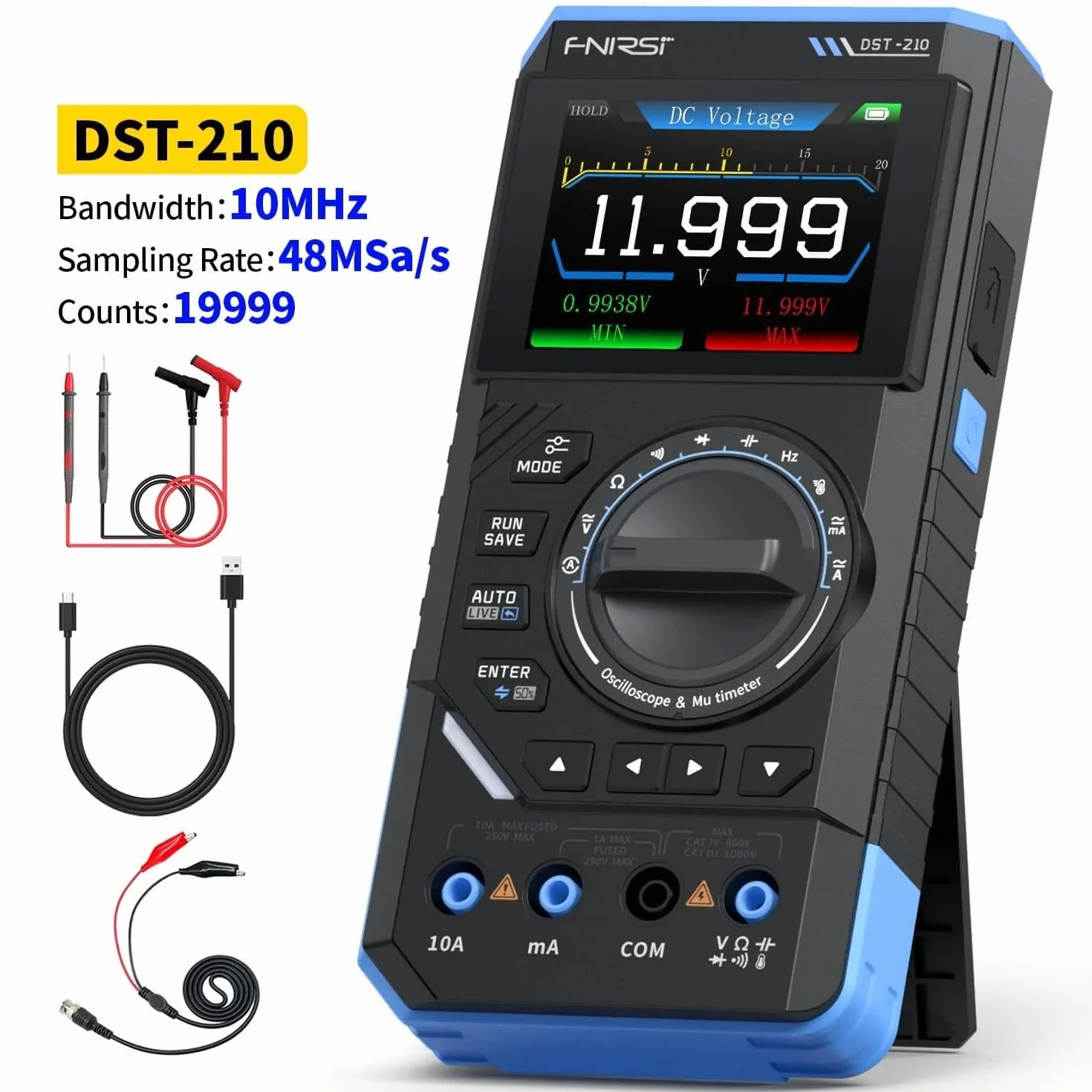 FNIRSI DST-210 ręczny oscyloskop cyfrowy 3 w 1 z generatorem sygnału