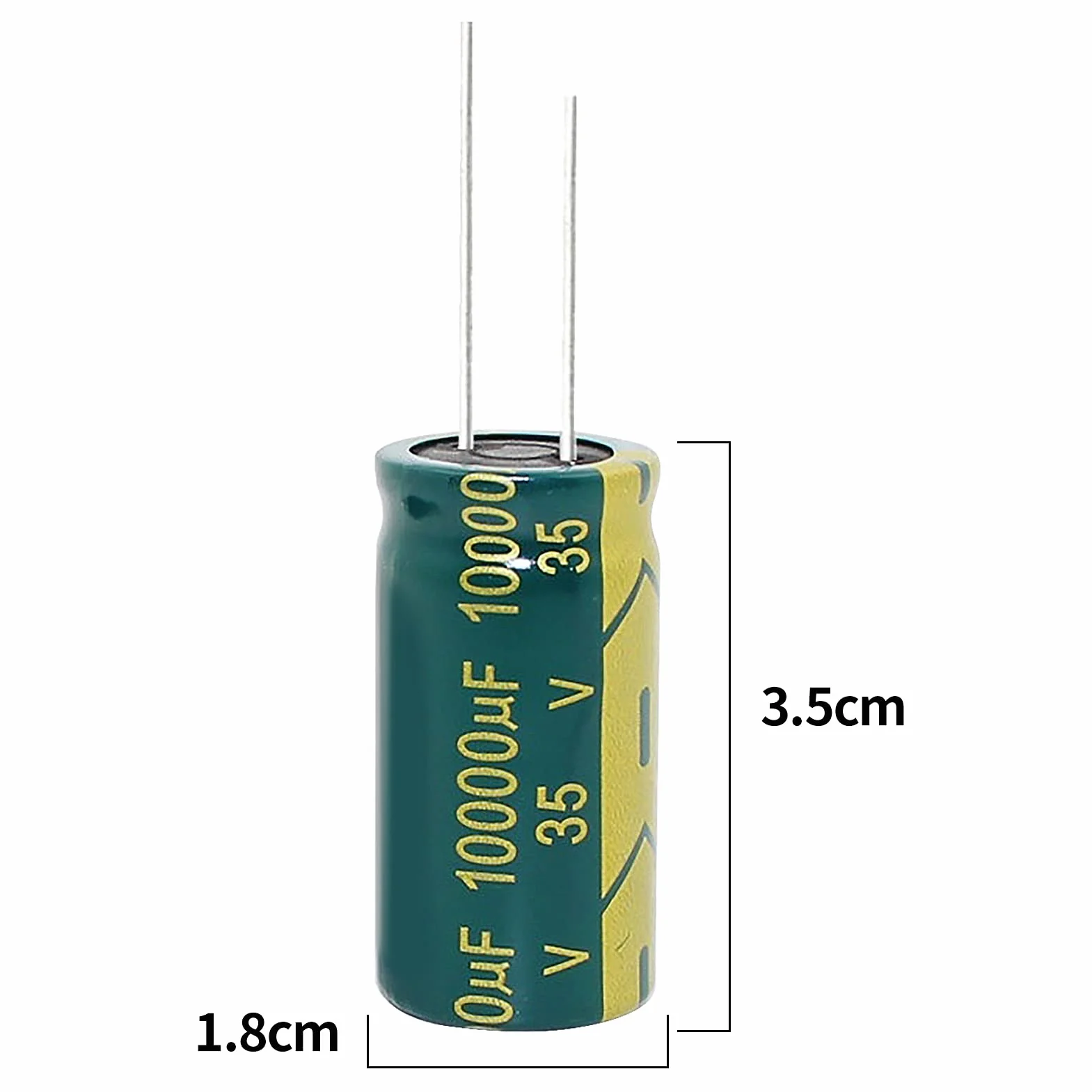 Kondensatory elektrolityczne, 5 sztuk 35 V 10000 UF 18 * 35 mm Zestaw pudełek asortymentowych Aluminiowy kondensatory elektrolityczne Komponent elektroniczny o wysokiej częstotliwości