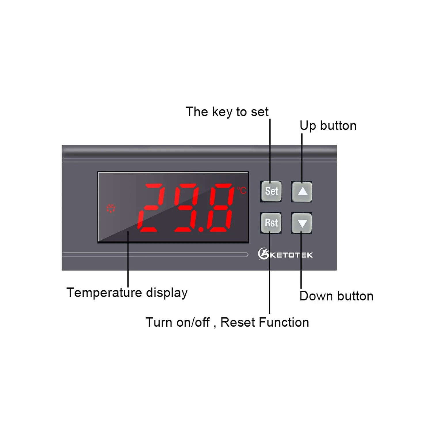KETOTEK Regulator temperatury -30°C~300°C 30A KT8230 220V LED Cyfrowy Termostat