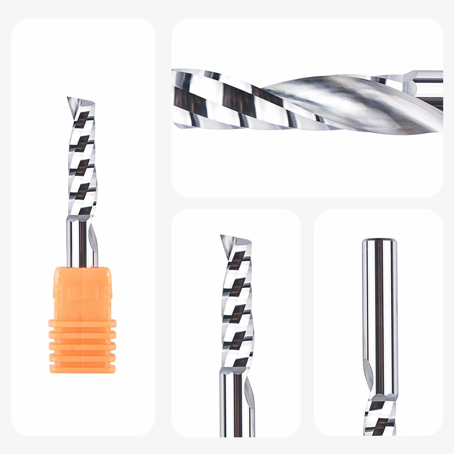 SpeTool Frez aluminiowy, trzonek 8 mm, frez VHM, długość cięcia 32 mm, frez trzpieniowy z twardego metalu, aluminium, akrylu i tworzywa sztucznego