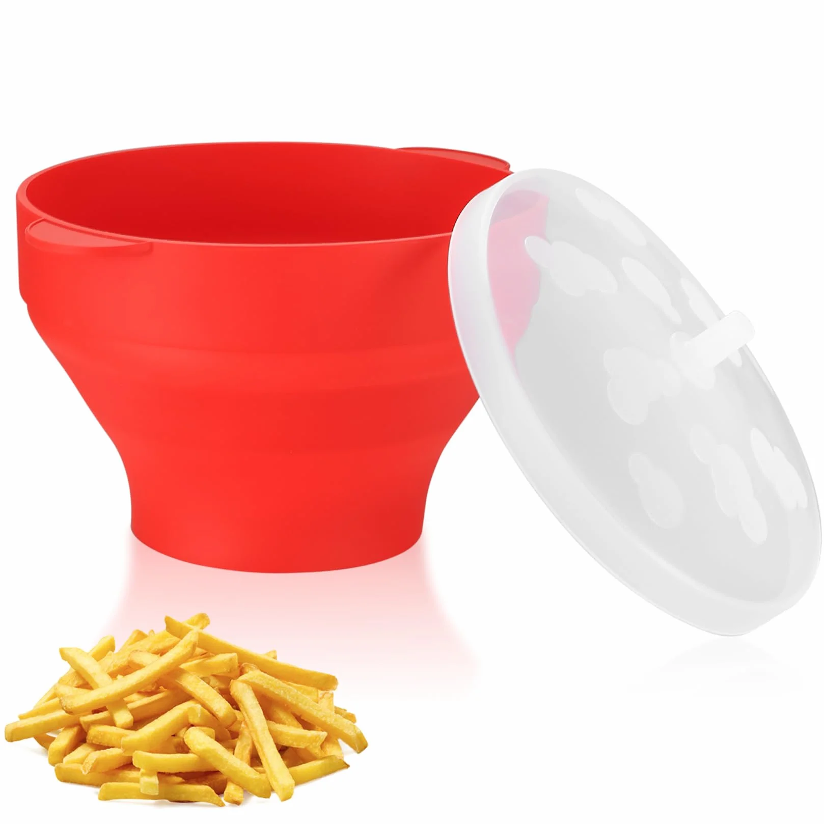 Kuchenka mikrofalowa do popcornu, składana, silikonowa miska na popcorn z pokrywką, nie zawiera BPA, bez oleju, do kuchenki mikrofalowej, domu, kuchni, na imprezę