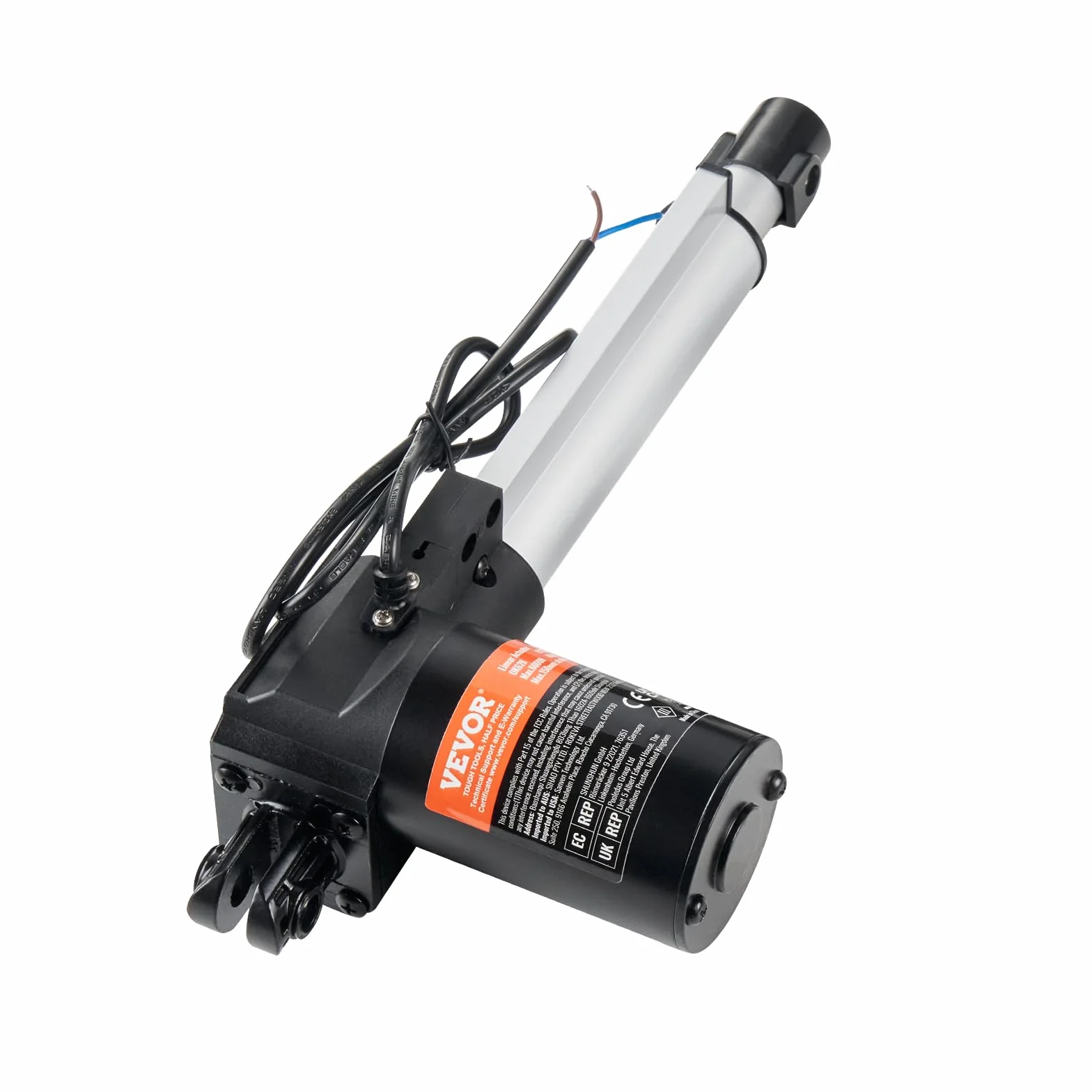 VEVOR Napęd liniowy 6000 N DC 12 V IP44 150 mm skok 5 mm/s elektryczny siłownik liniowy