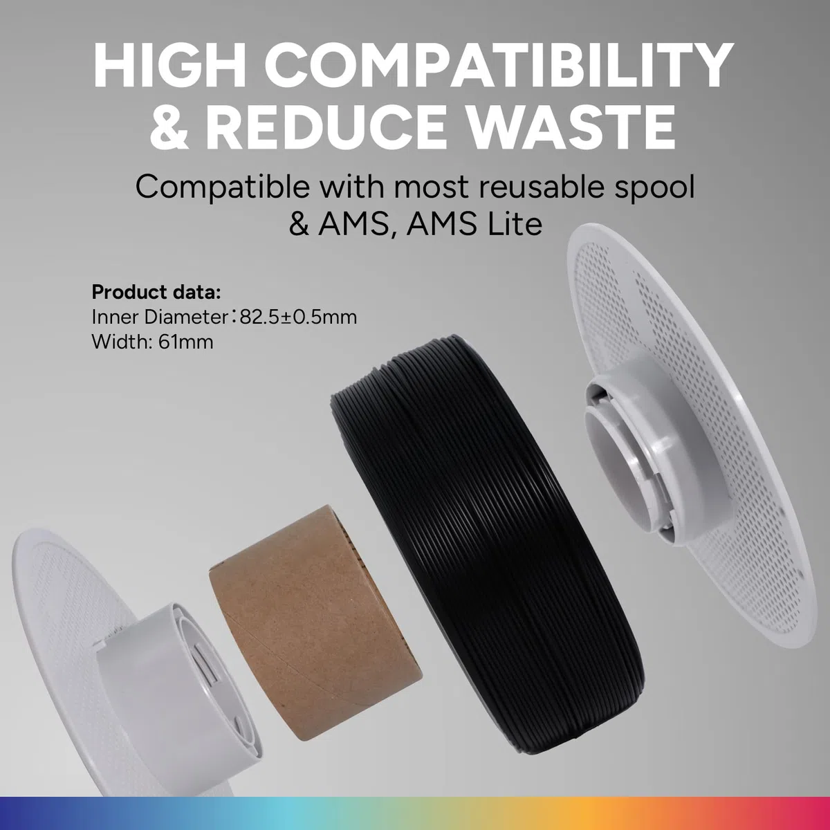 OVERTURE PETG Spool-less filament 1,75 mm 1 kg, filament do drukowania 3D, pasuje do większości drukarek 3D FDM Black*1+White*1+Red*1+Space Gray*1 x 4 kg