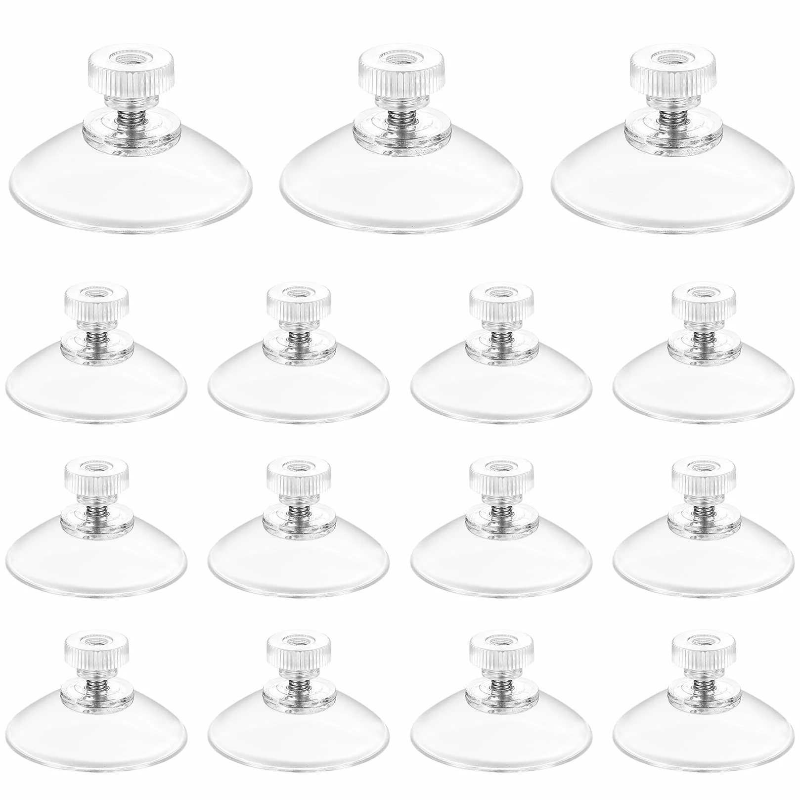 15 sztuk Przyssawka z gwintem, Przyssawki do okien, Mocne przyssawki z gwintem, Ø Średnica 40mm Przezroczyste przyciski przyssawkowe z nakrętką z moletowaniem do okien samochodowych, dekoracji, mocne
