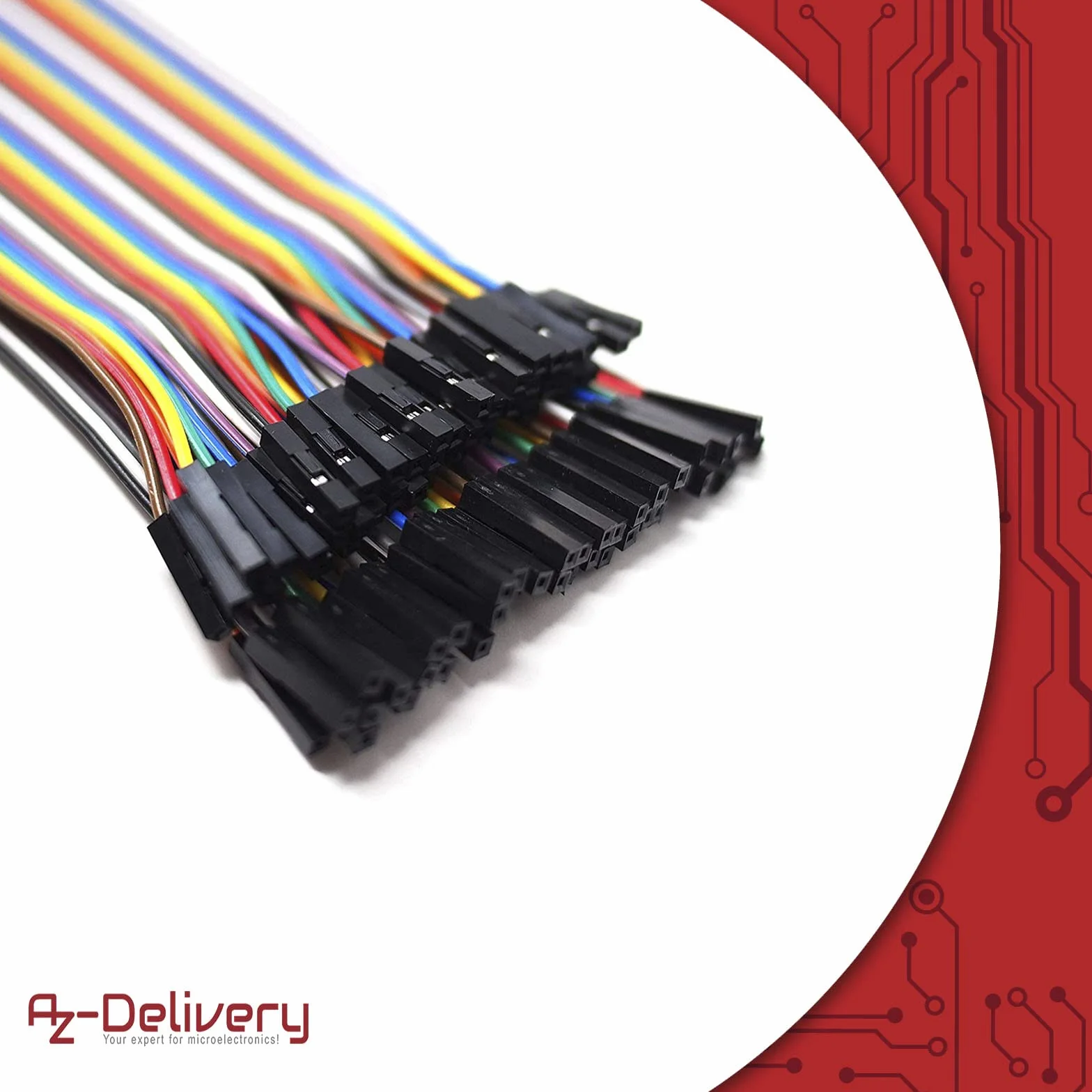 AZDelivery 3 x Jumper Wire Cable 40 szt. każdy 20 cm F2F Female to Female kompatybilny z Arduino i Raspberry Pi Breadboard tym e-Book!