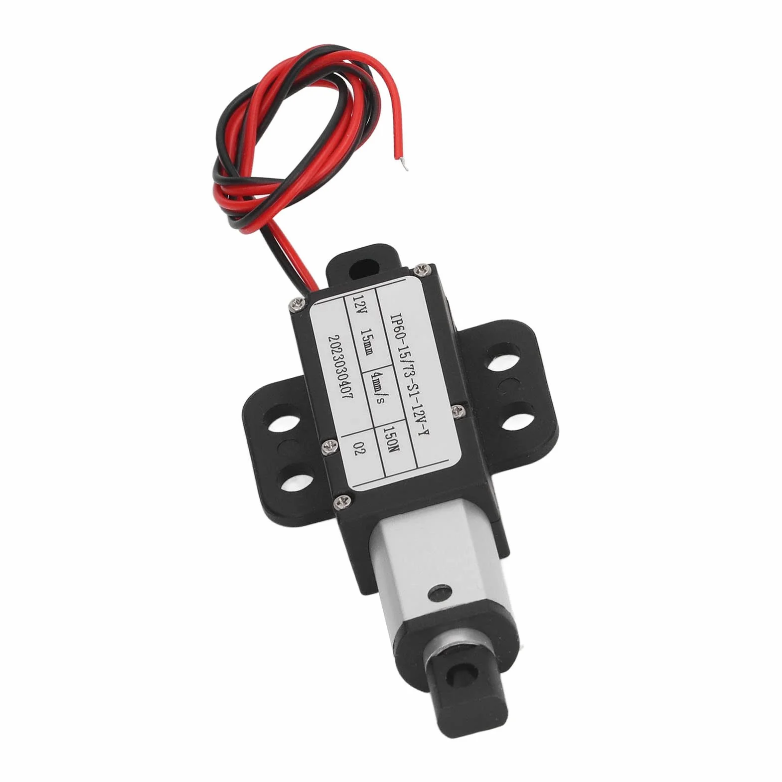Elektryczny Mikro Siłownik Liniowy 12V DC 150N Skok 0,59 z Uchwytem Montażowym
