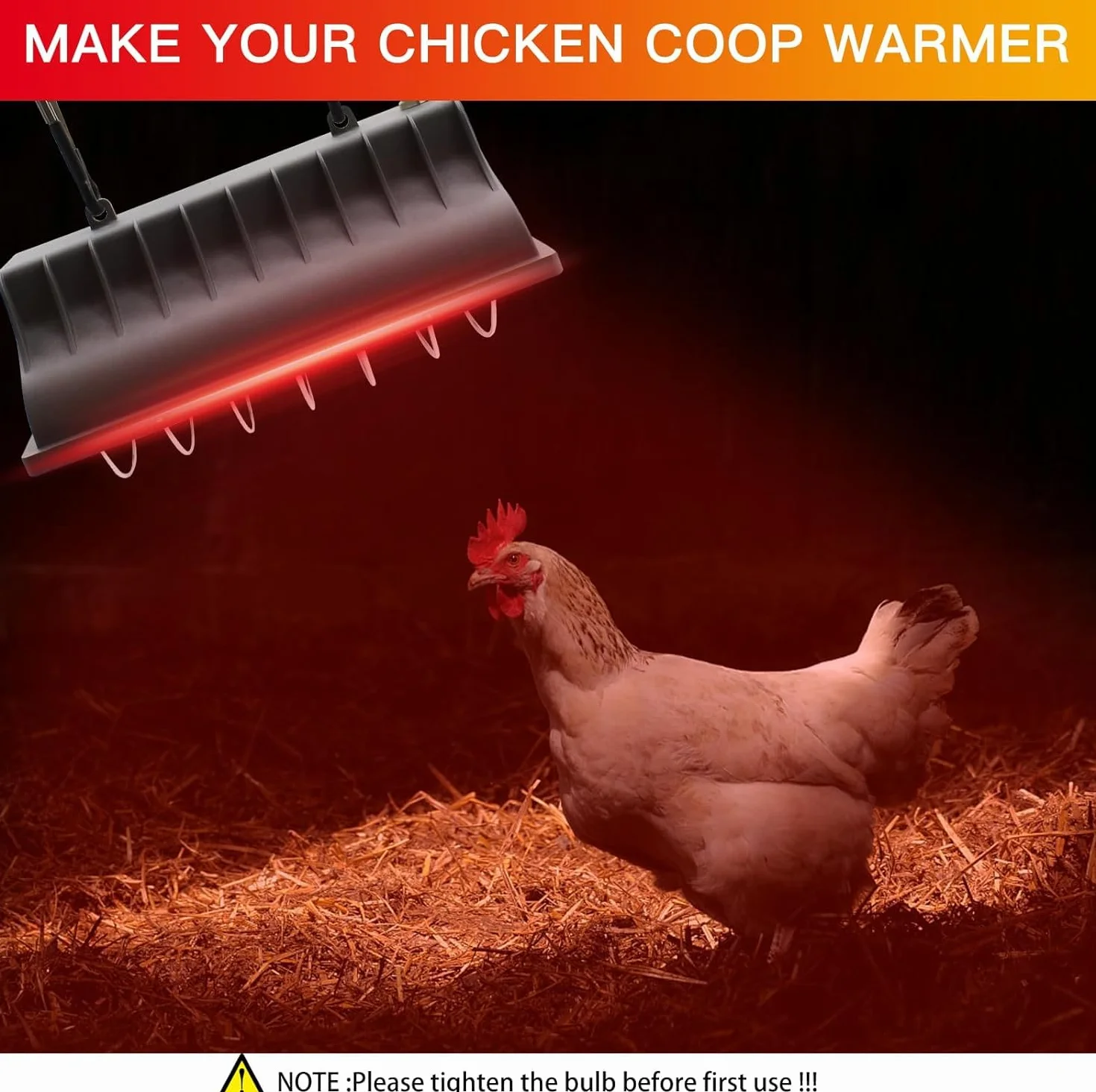HEYOUTH Lampa grzewcza dla drobiu, podgrzewacz kurczaków, podgrzewacz kurnika, stała temperatura, do hodowli piskląt, kaczek, przepiórek i ptaków (250W)