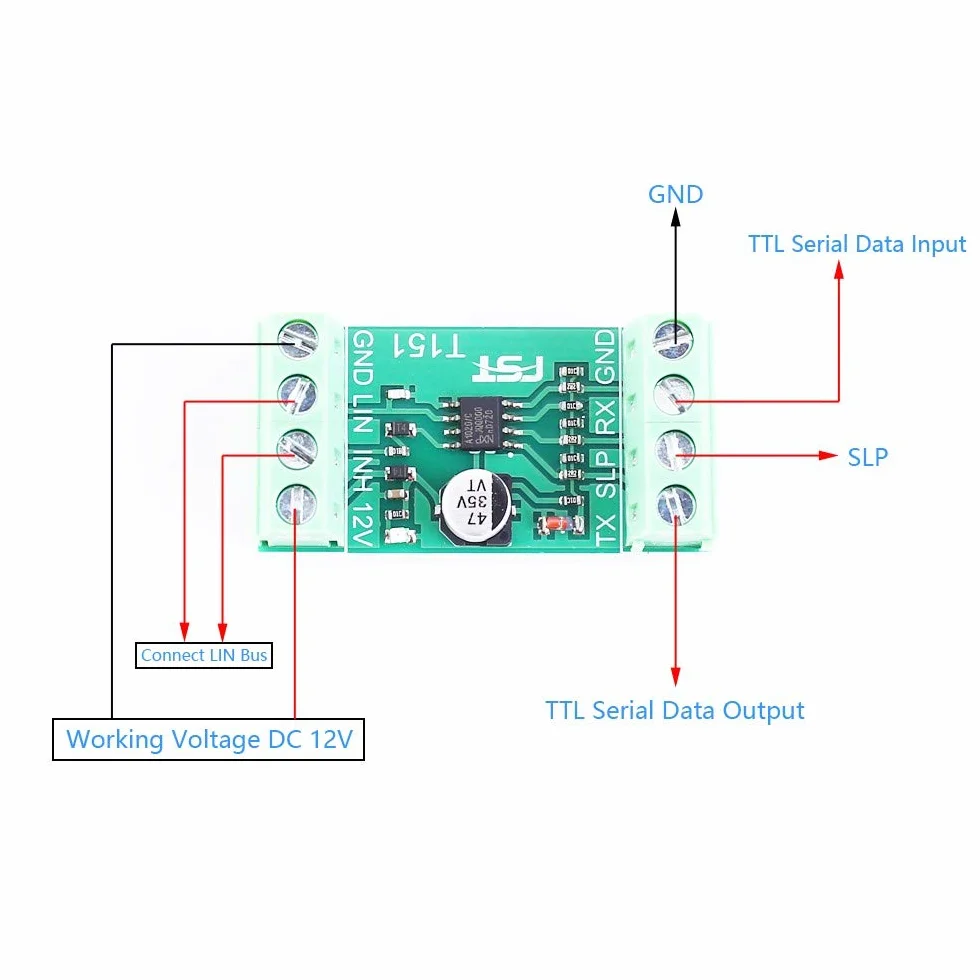 Moduł autobusowy, 1 sztuka konwerter TTL-UART na magistralę IN, analizator danych TJA1020 K_LINE Date Bus Transceiver Board
