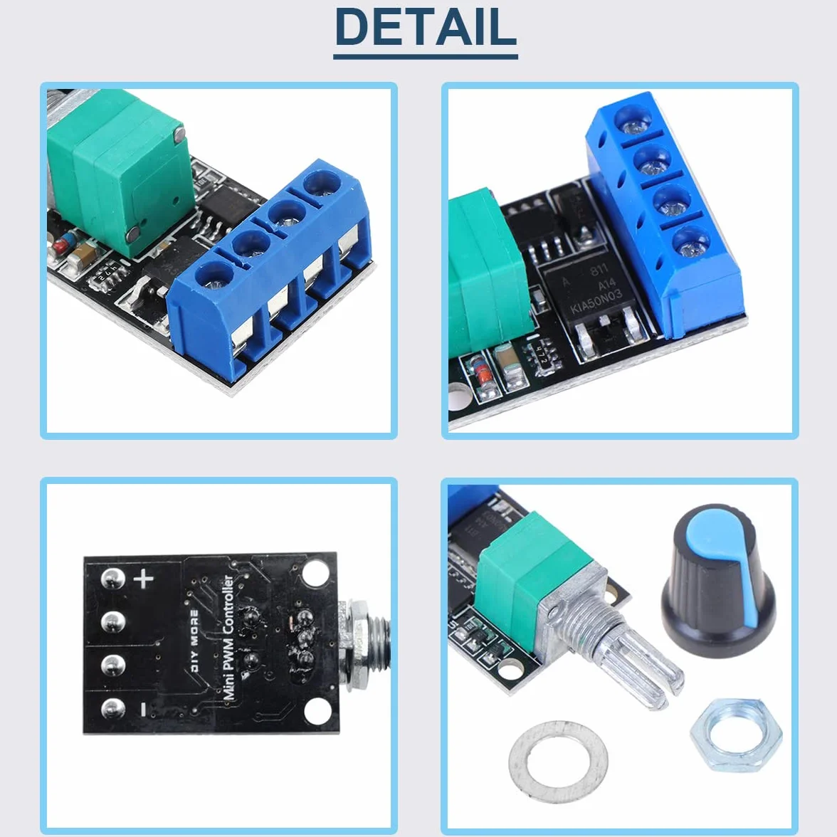 2 sztuk MIni moduł regulatora prędkości PWM DC Silnik gubernator 5V-16V 12V przełącznik kontroli prędkości 10A funkcja ściemniania LED z kablem 24AWG