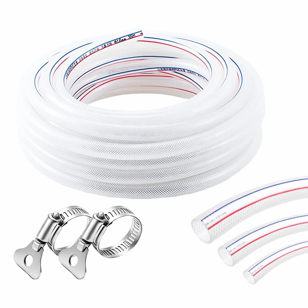 LOMUG Wąż z tkaniny PCW, średnica wewnętrzna 25 mm, wąż tkany, 1 cal, wąż do stawu, elastyczny wąż do wody pod wysokim ciśnieniem, wąż z tworzywa sztucznego PCW, wąż do benzyny (25 x 33 mm, długość 3