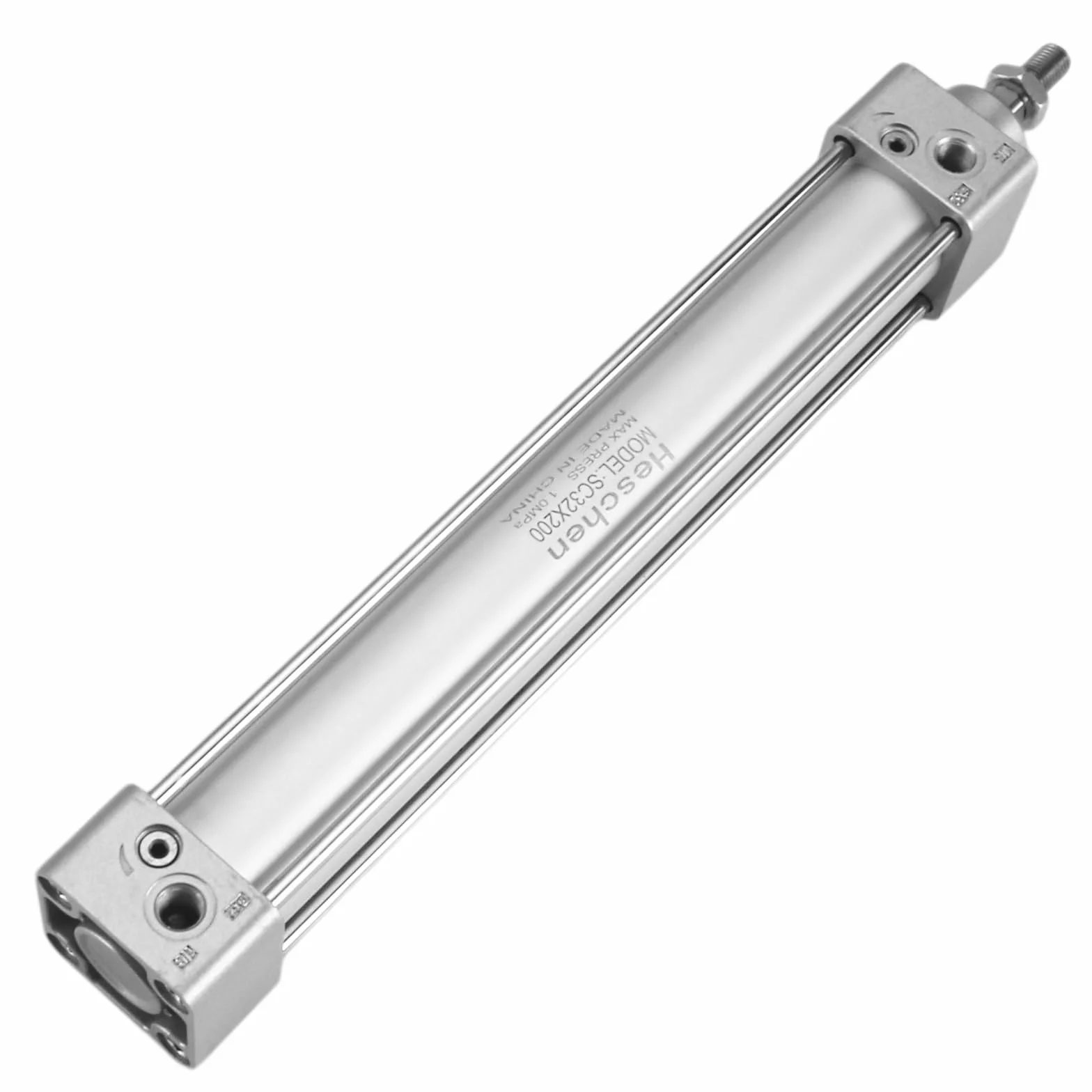 Heschen standardowy cylinder pneumatyczny SC 32-200 PT1/8, otwór 32 mm (1 1/4 cala), skok 200 mm (8 cali) z pojedynczym prętem podwójne działanie