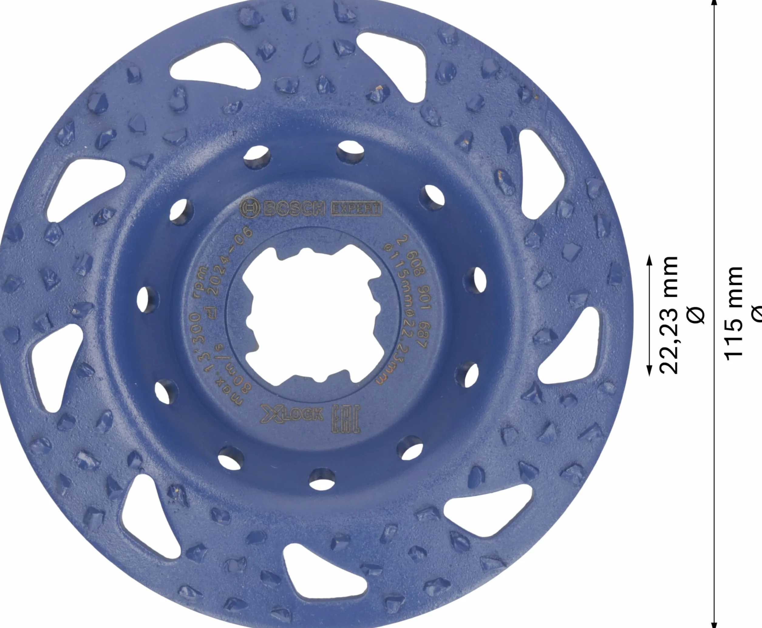 Bosch 1x Tarcza garnkowa EXPERT Multi Material, węglikowa, zgrubna (do Farba na drewnie, Twarde drewno, Ø 115 mm, zgrubna, Professional Akcesoria Mała szlifierka kątowa)