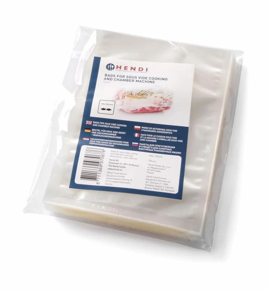 HENDI Worki do gotowania sous-vide 100 sztuk 350x250mm 75 µm poliamid polietylen -20°C do 110°C