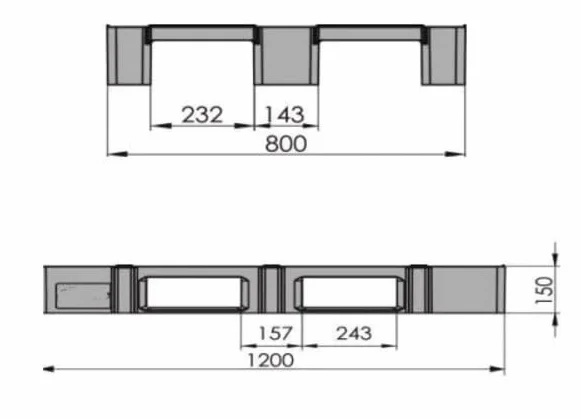 Paleta Plastikowa 120x80 Ażurowa na Płozach Niebieska 1280WN
