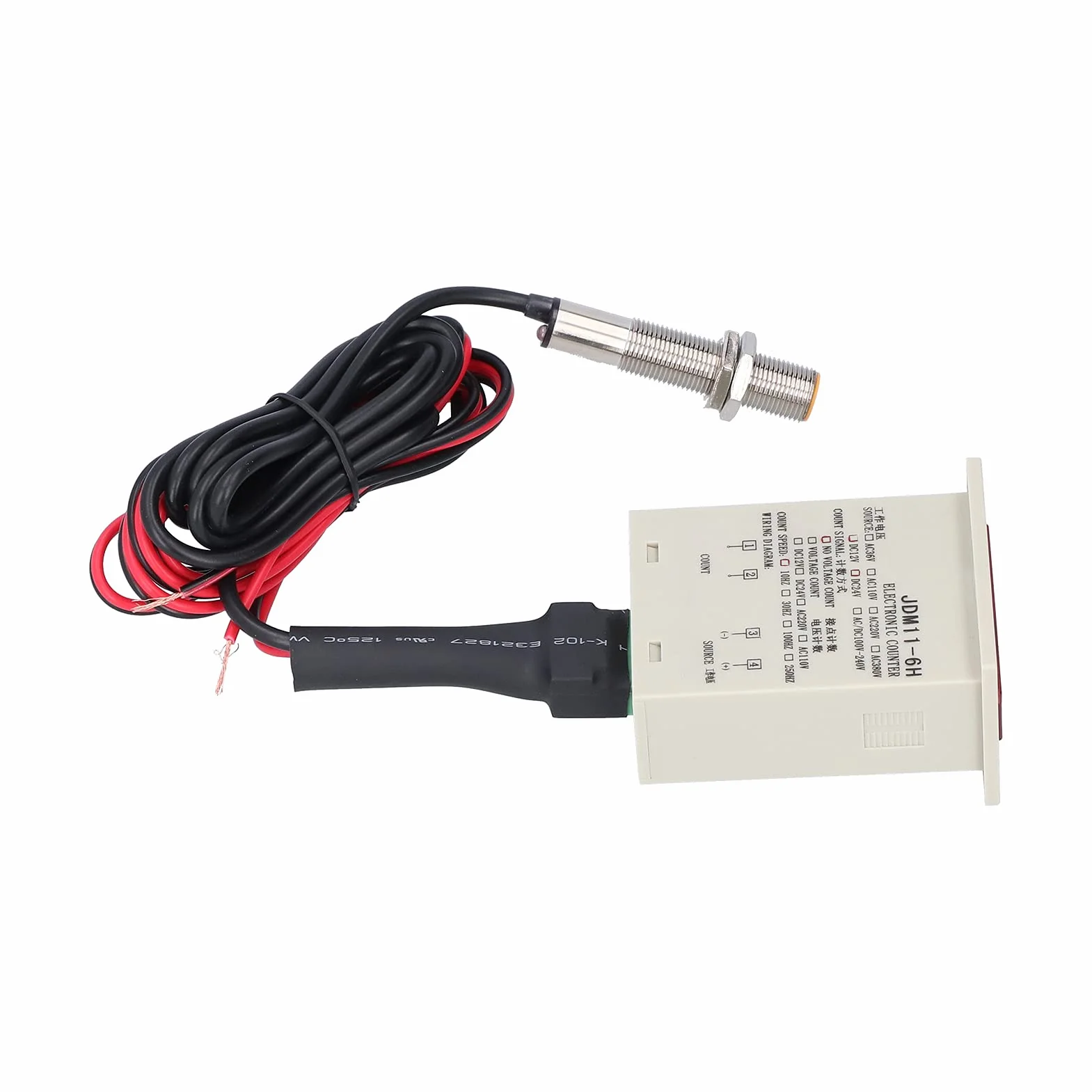 Cyfrowy licznik wyświetlacza, kontakt poziomu czujnika Magnetyczny metalowy obiekt Ciągła praca Przemysłowy panel zliczający Reset JDM11-6H(DC12-24V)