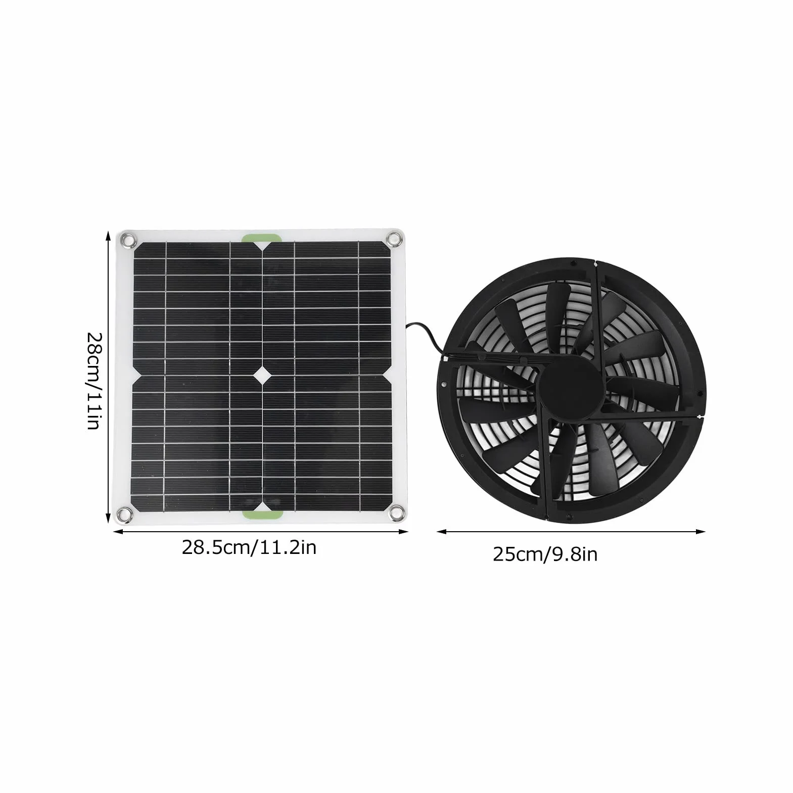 100W Solar Panel Fan Kit, Odporny Na Warunki Atmosferyczne Zasilany Energią Słoneczną Attic Ventilator, 12V 10in Panel Słoneczny Wentylator Wyciągowy
