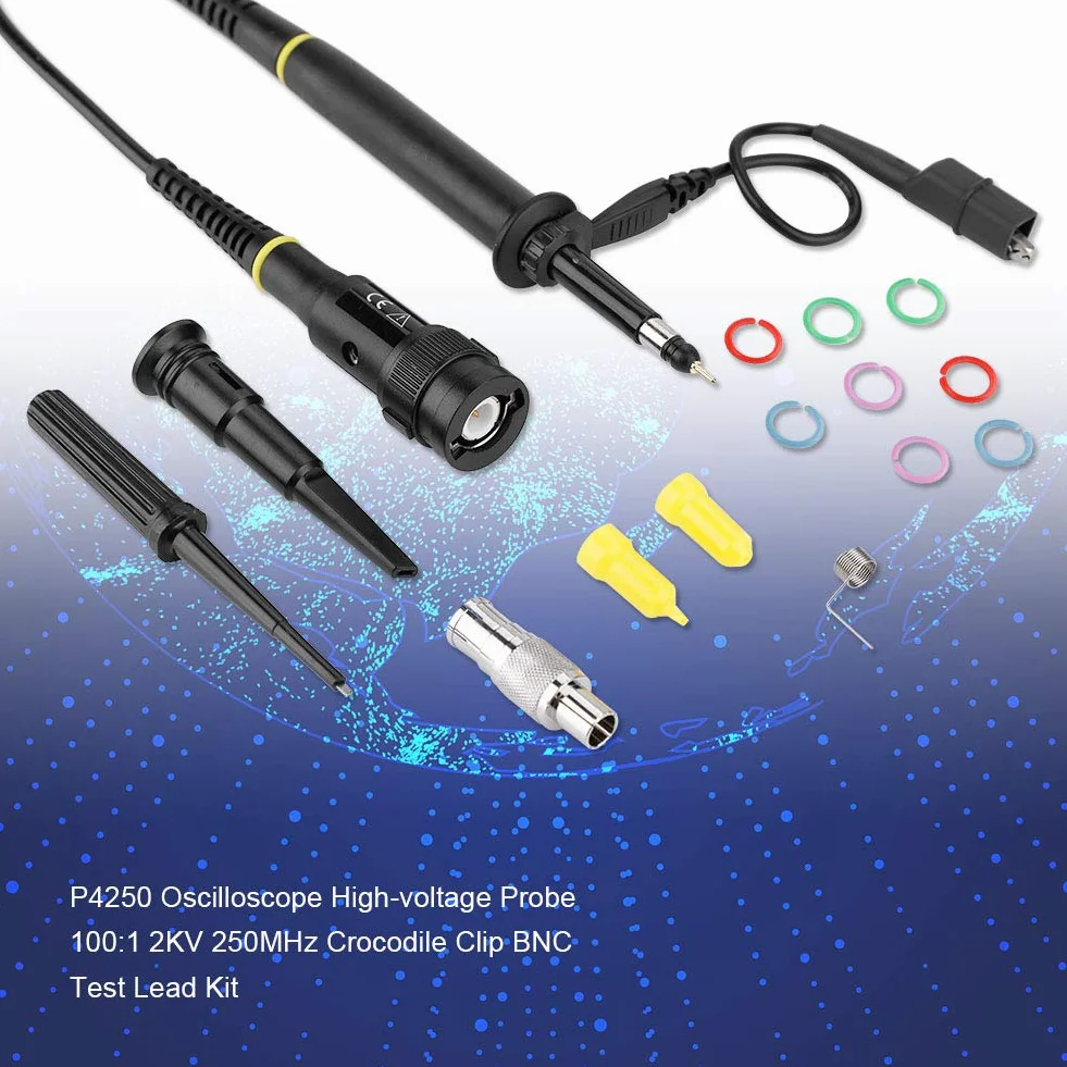 Sonda oscyloskopowa BNC 250 MHz 100x 2000 Vp-p P4250 akcesoria oscyloskopowe zestaw